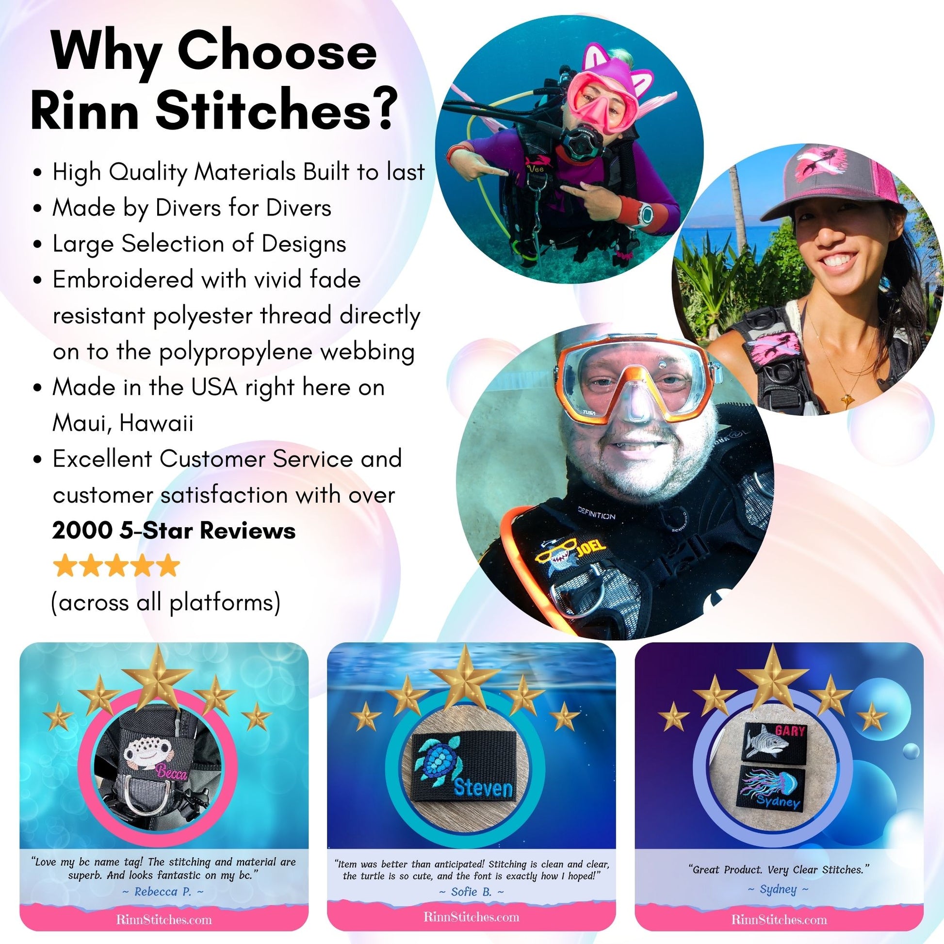 Dive Flag Manta Ray Silhouette Personalized BCD Tag