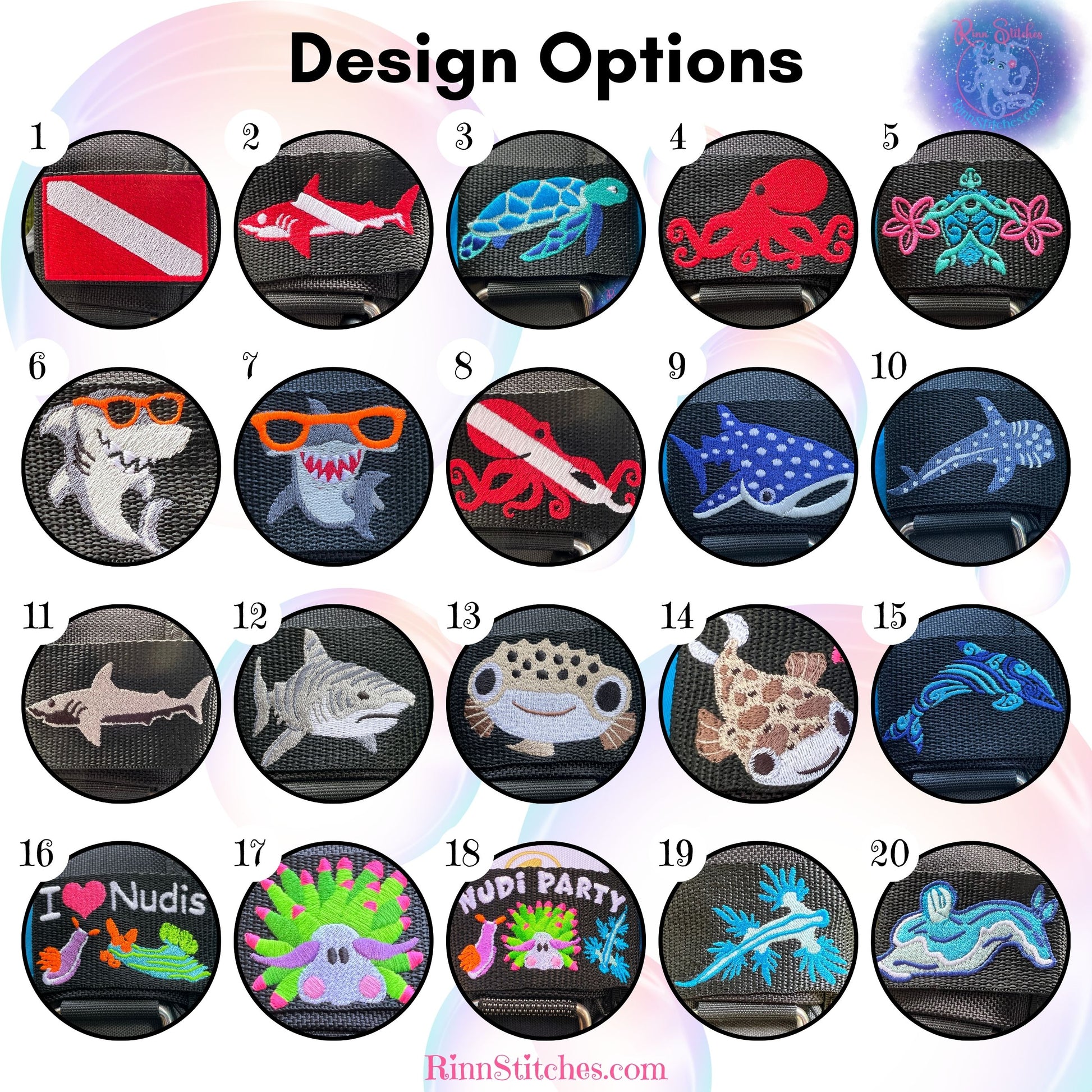 Rinn Stitches | Dive Your Vibe | Design Options | Personalized Scuba Accessories | Maui Made