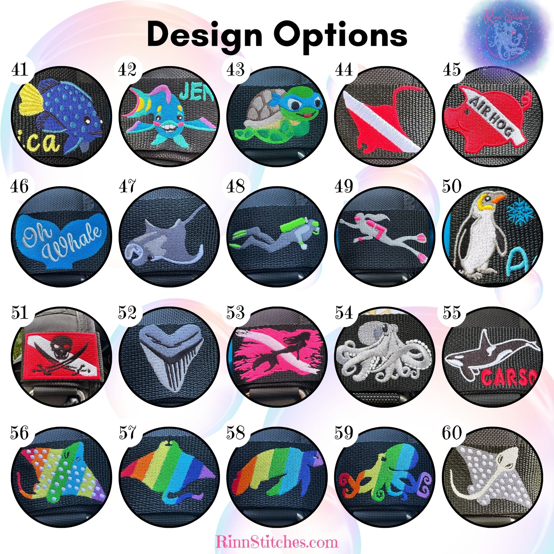 Rinn Stitches | Dive Your Vibe | Design Options | Personalized Scuba Accessories | Maui Made