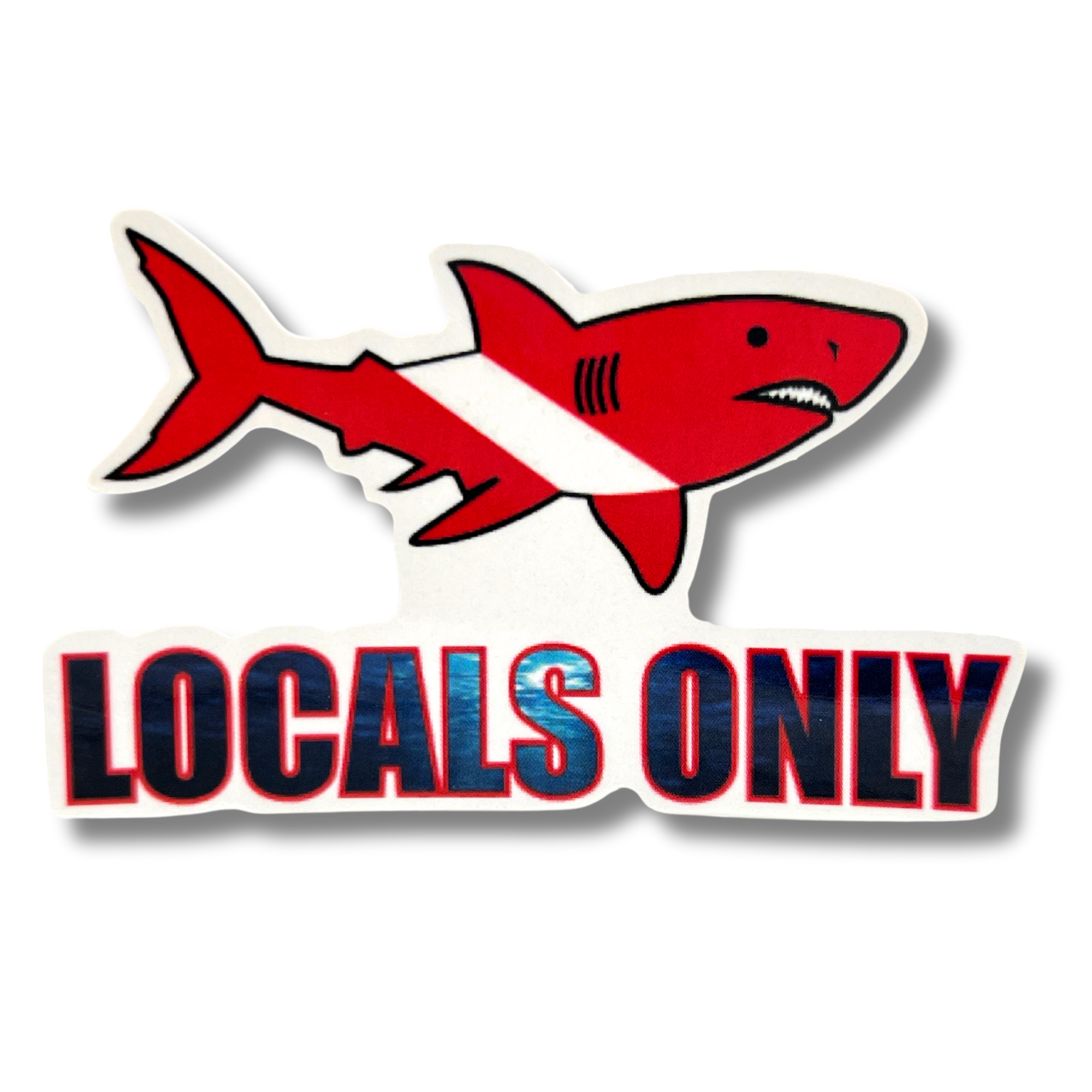 Dive Flag Shark - Locals Only Vinyl Sticker