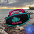 Personalized Mask Strap Covers | Dive Your Vibe | Maui Made | Octopus Design in Teal and  Neon Pink with the name Missy in Neon Pink in our Tsunami Font on a Mask Strap with Aqua Piping | Embroidered Scuba Accessories