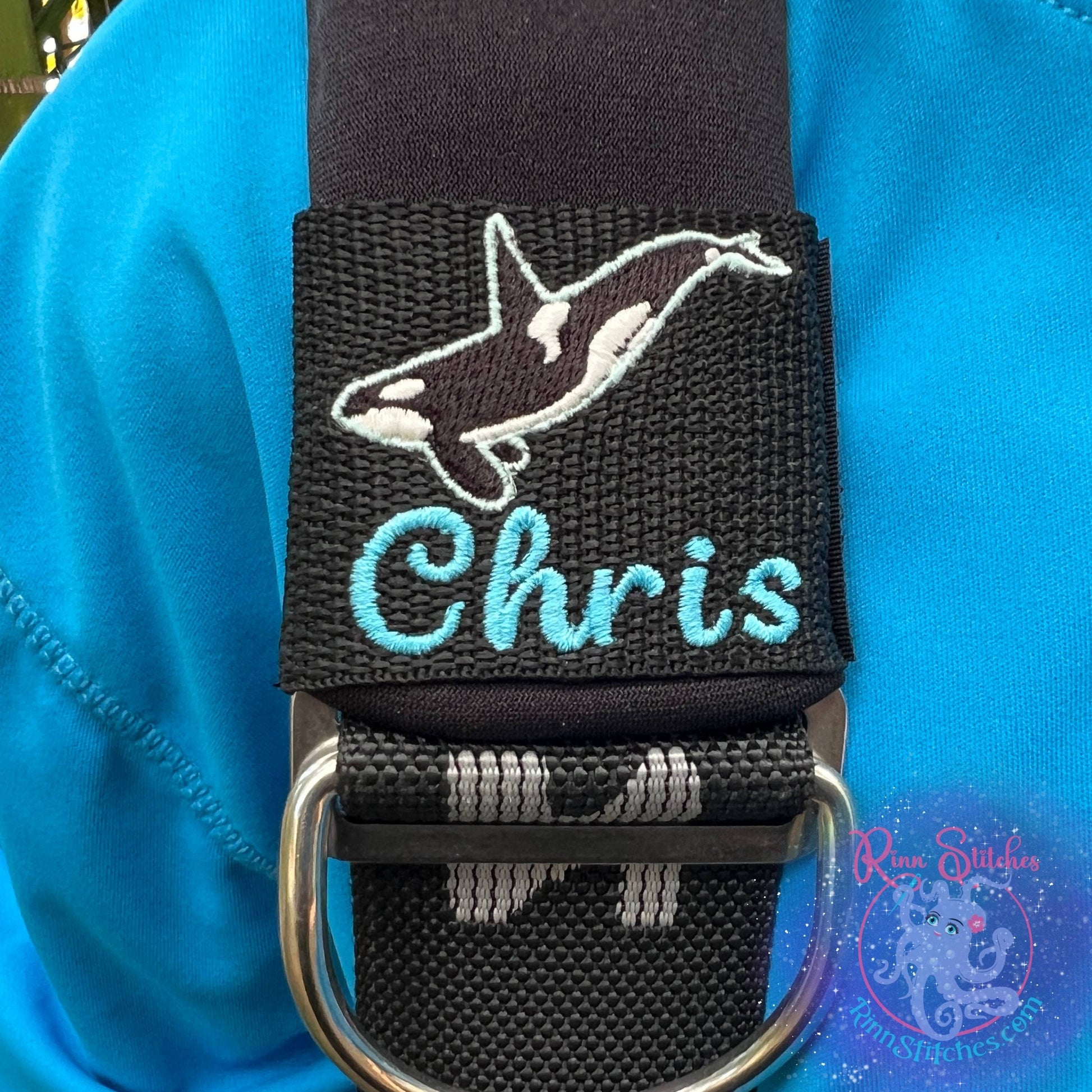 Glow in the Dark Personalized Orca BCD Tag by Rinn Stitches on Maui, Hawaii