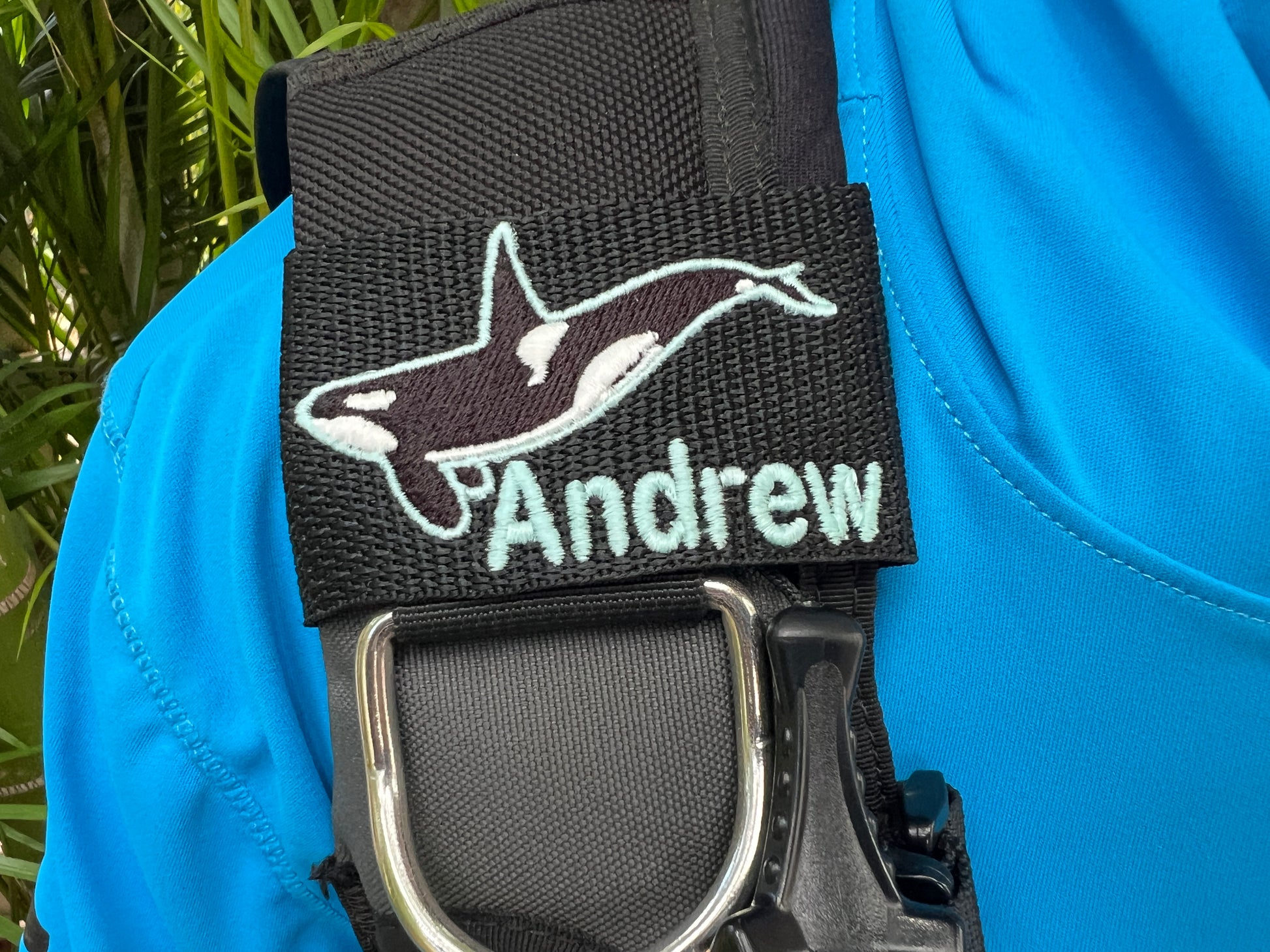 Glow in the Dark Personalized Orca BCD Tag by Rinn Stitches on Maui, Hawaii