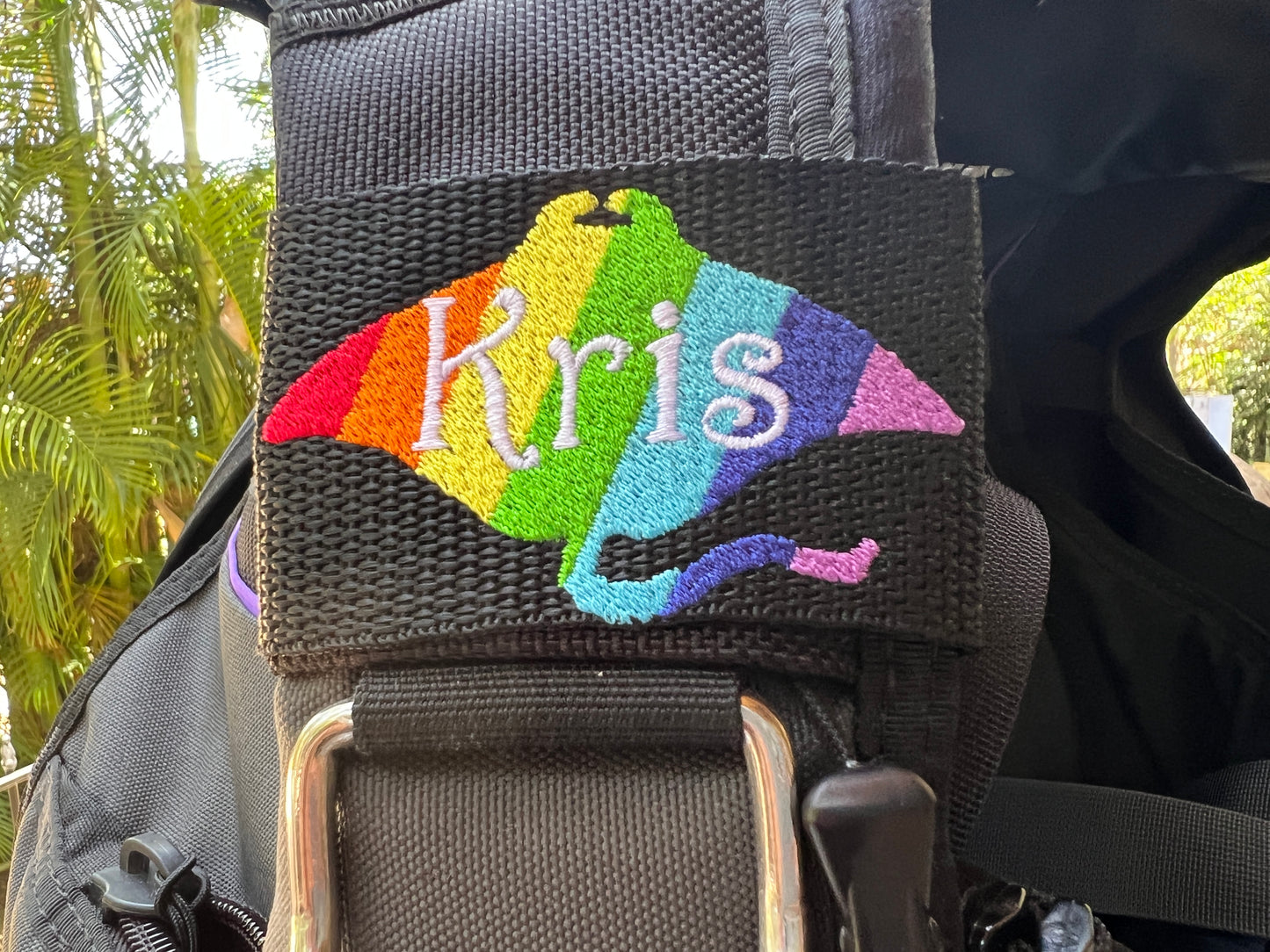 Rainbow Manta Ray Personalized BCD Tag