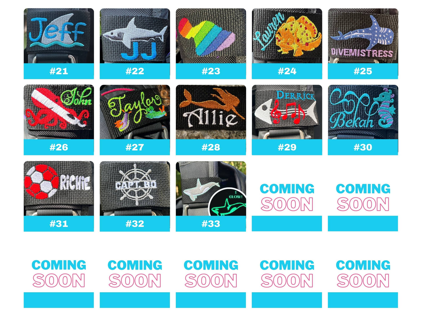 Full Length Double Design Personalized Scuba Tank Strap