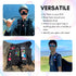 Personalized scuba BCD tags shown on a diver, backpack, and gear straps to demonstrate versatile use for identifying dive and travel gear