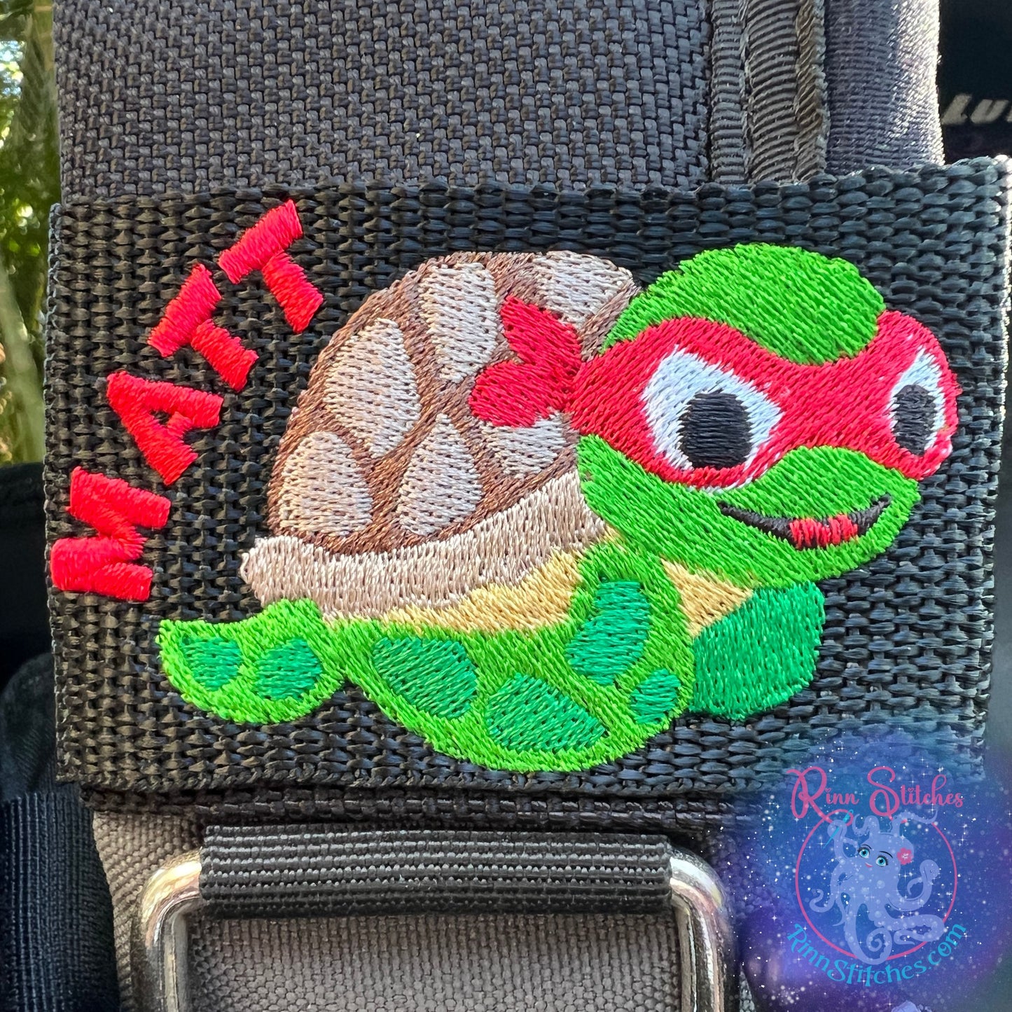 Sea Turtle Ninja Personalized & Customizable Scuba Diver BCD Identification Tag By Rinn Stitches on Maui, Hawaii