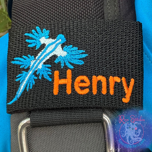 Glaucus Nudibranch Personalized BCD Tag By Rinn Stitches on Maui, Hawaii
