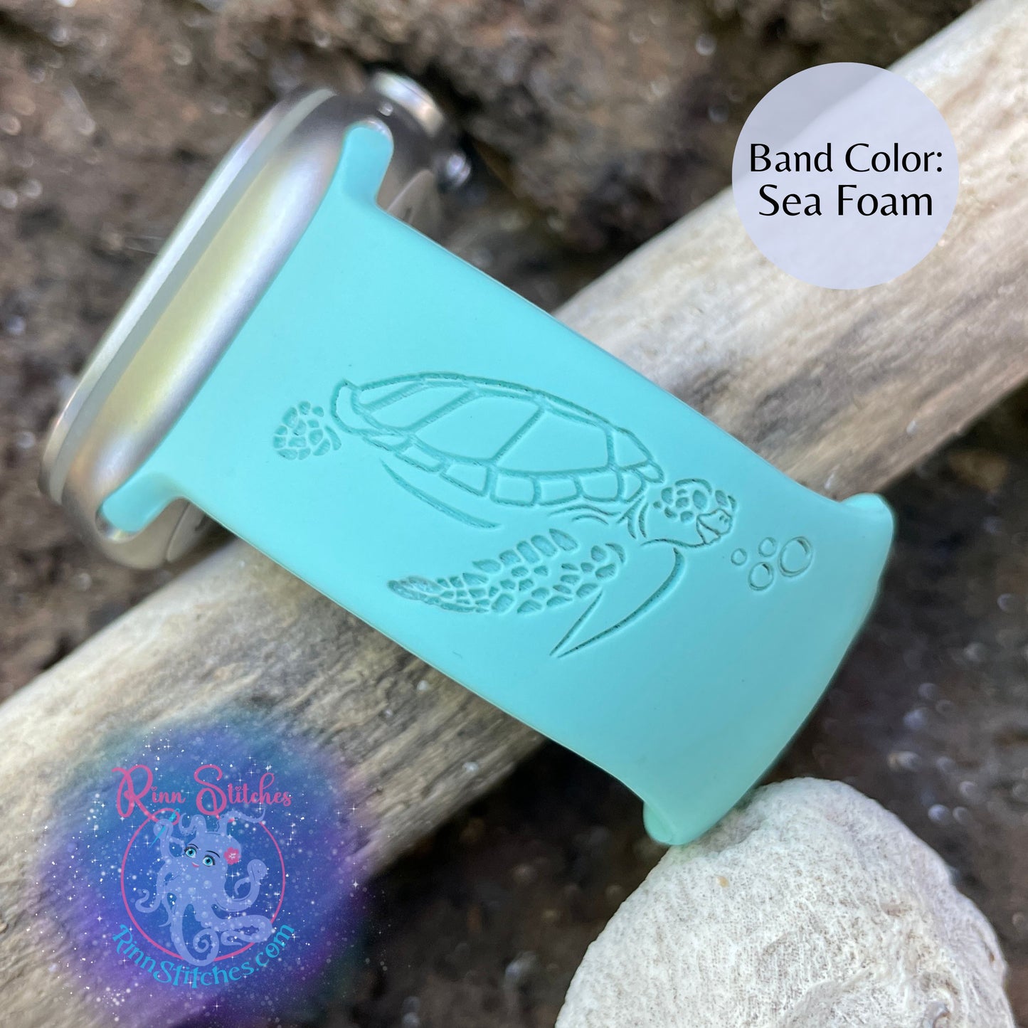 Sea Turtle Silicone Apple Watch Band - Laser Engraved