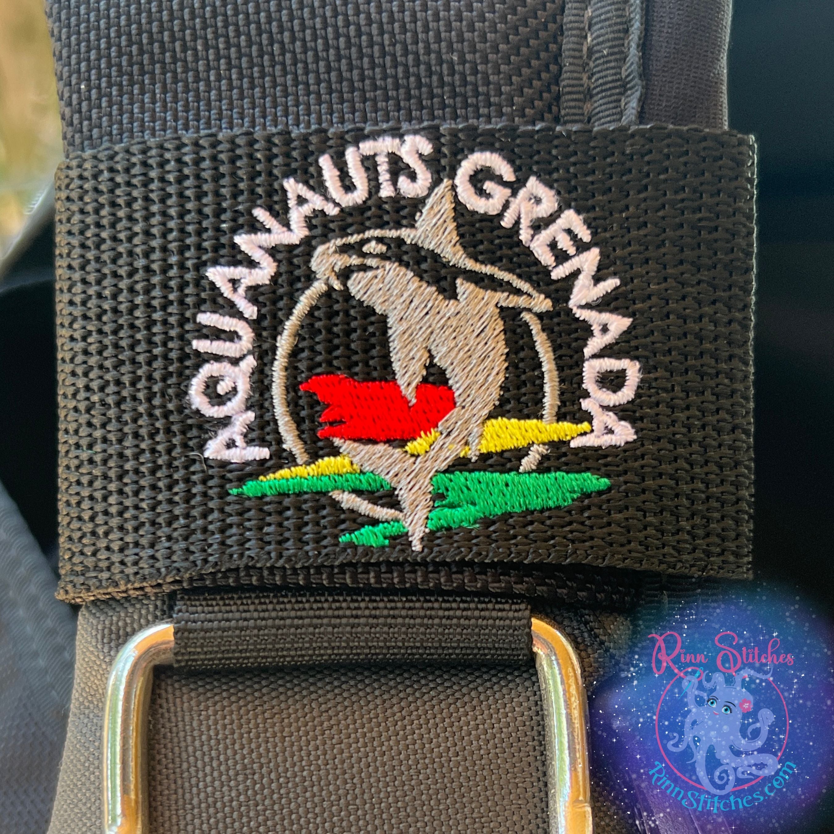 Aquanauts Grenada Logo tag with personalization – Rinn Stitches