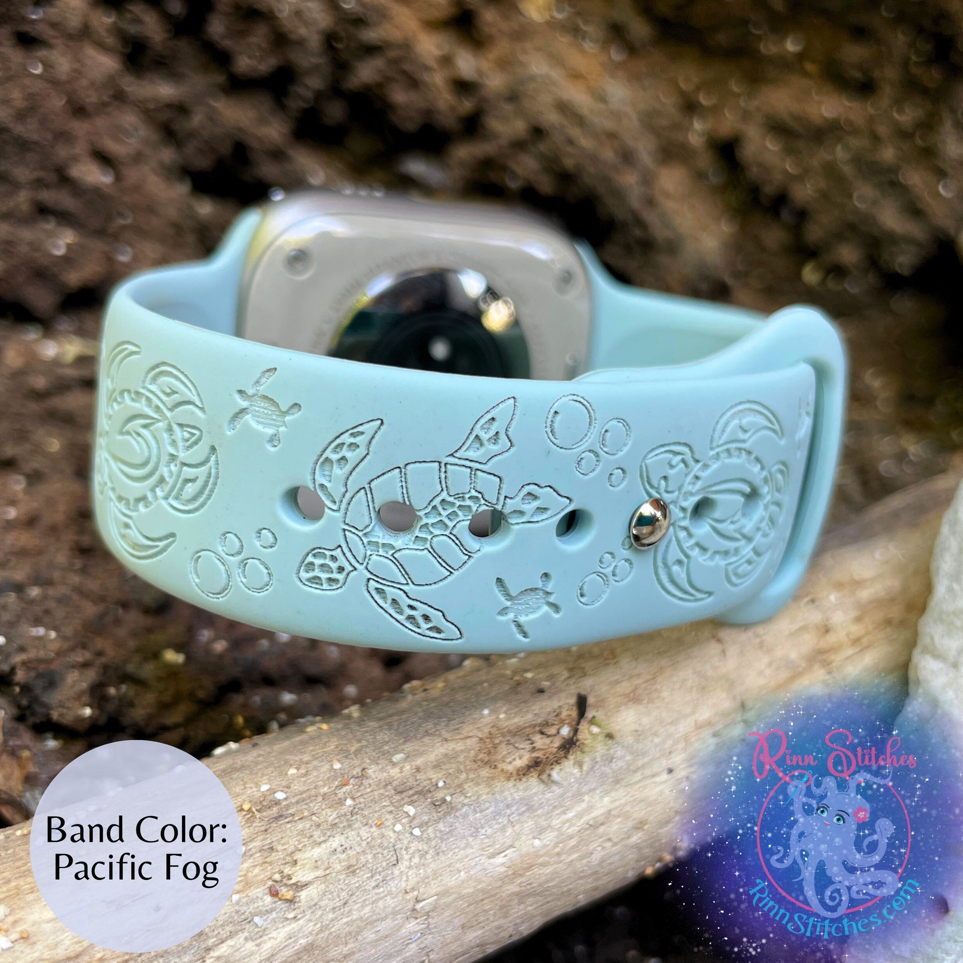 Sea Turtles Hawaiian Honus Silicone Apple Watch Band - Laser Engraved