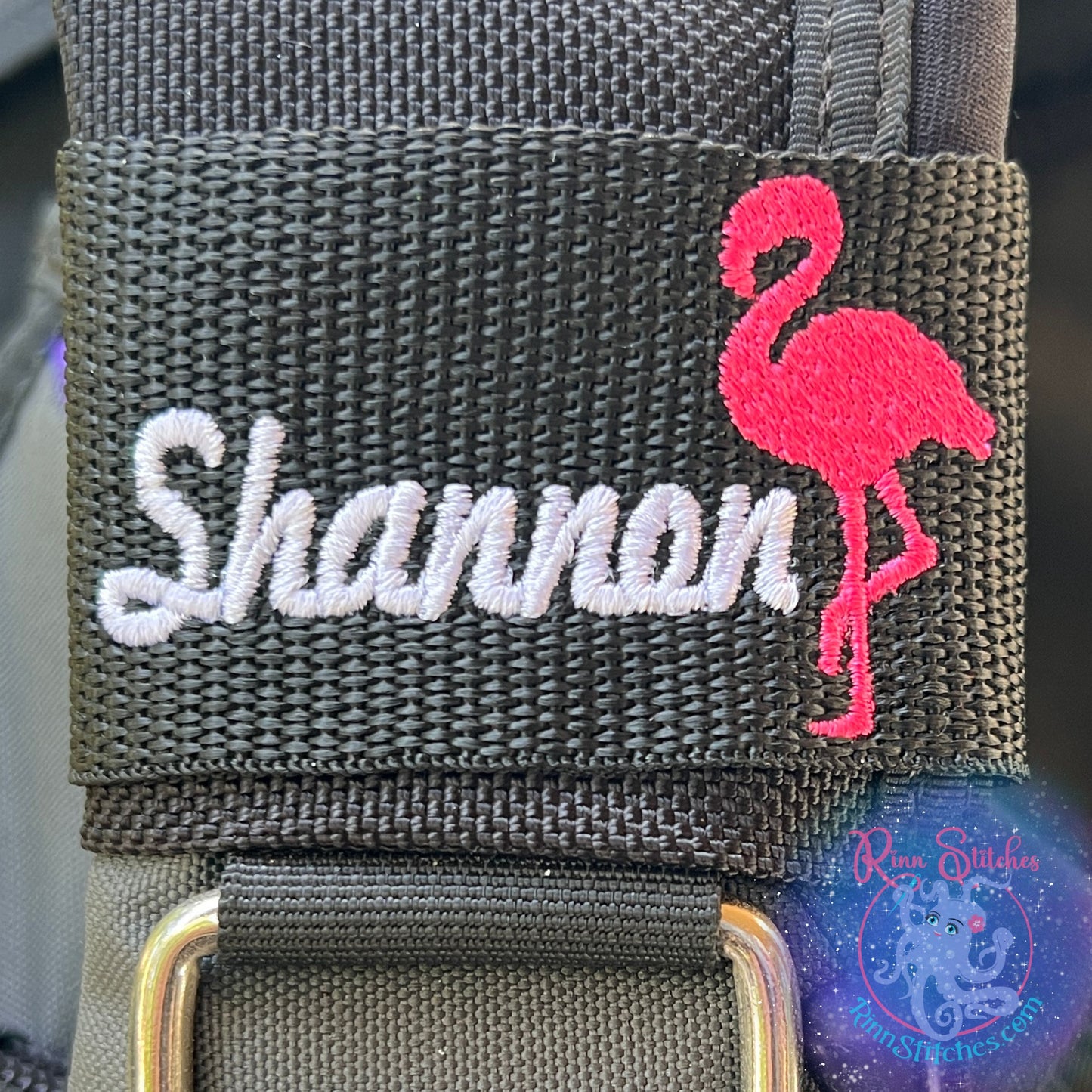 Flamingo Personalized BCD Tag By Rinn Stitches on Maui, Hawaii