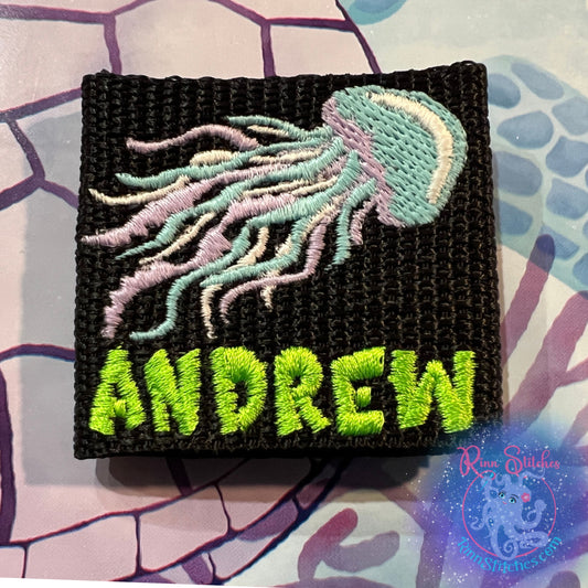 Glow in the Dark Personalized Jellyfish BCD Tag by Rinn Stitches on Maui, Hawaii