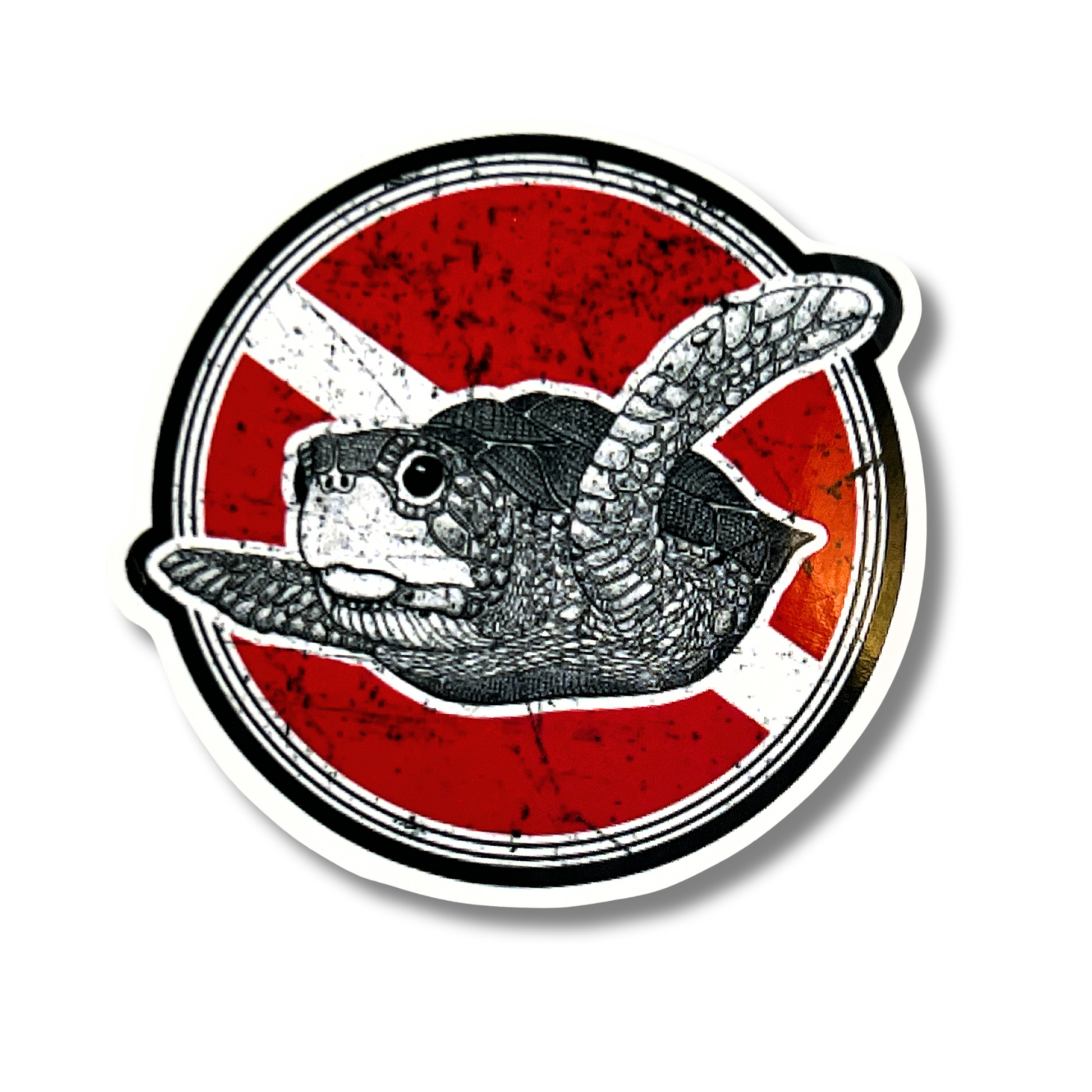 Dive Flag Sea Turtle Scuba Diving Sticker