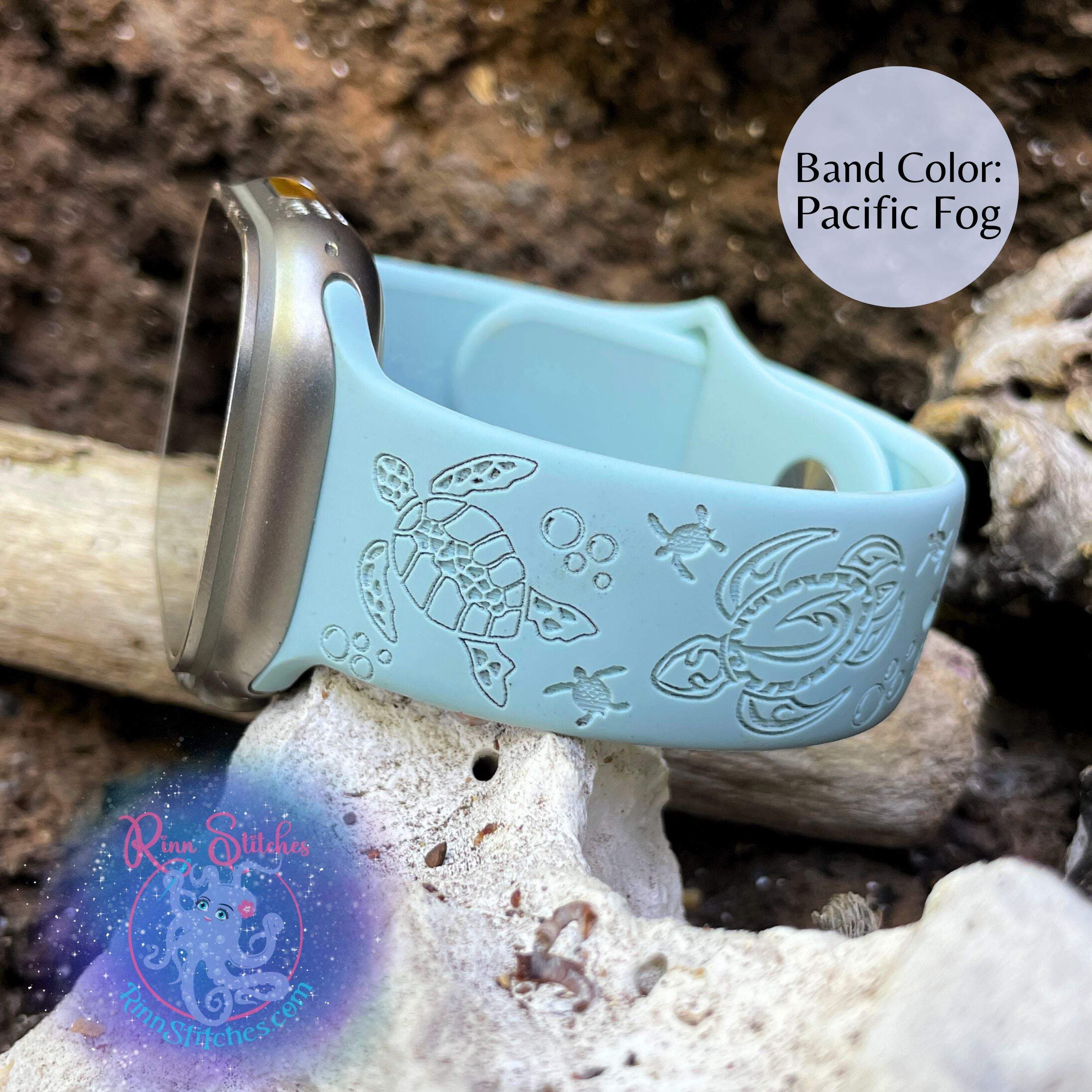 Sea Turtles Hawaiian Honus Silicone Apple Watch Band - Laser Engraved