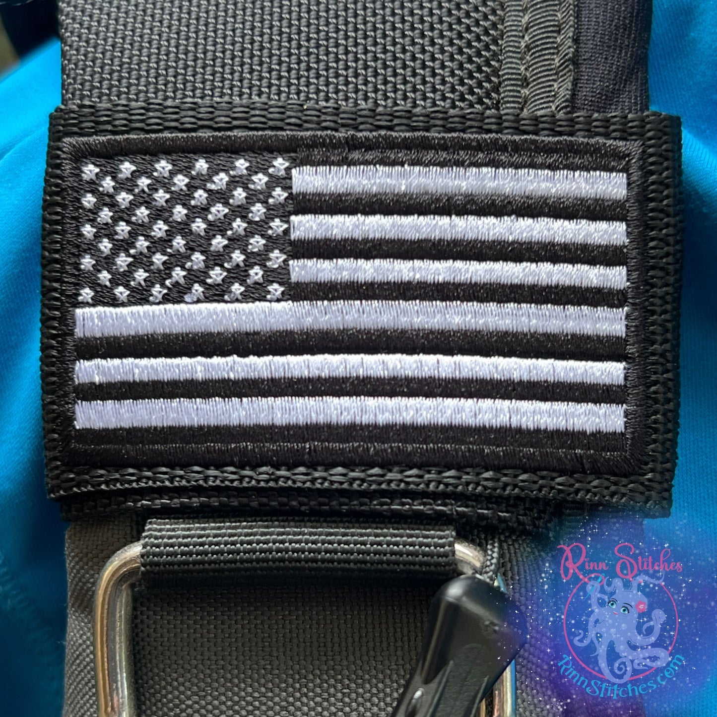 Tactical Flag - Black and White American Flag BCD Tag
