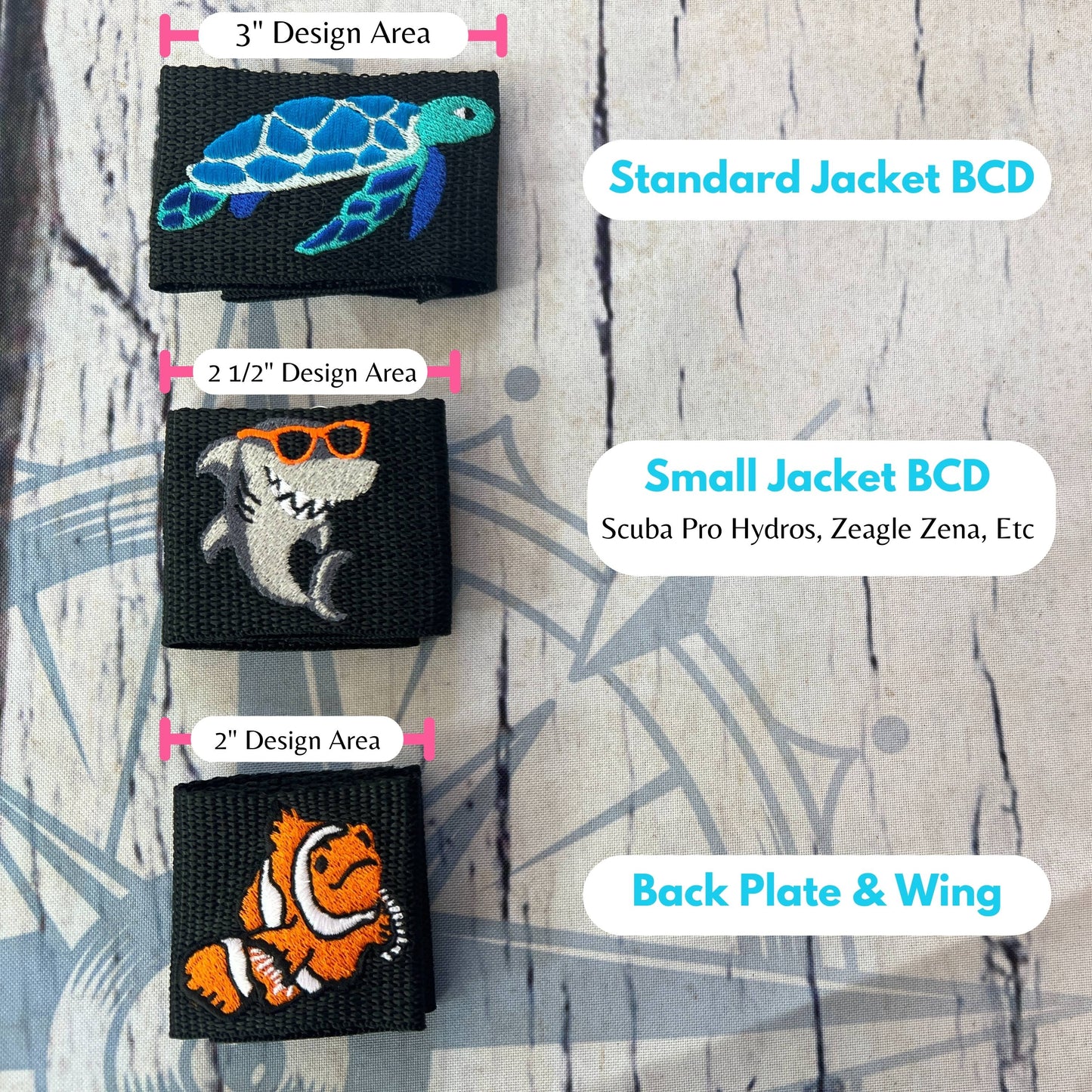 Neon Seahorses Personalized BCD Tag