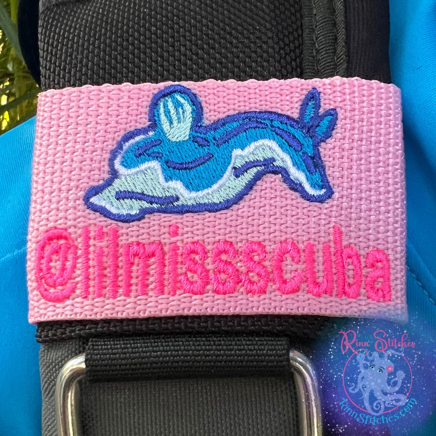 Blue Nudibranch Personalized BCD Tag