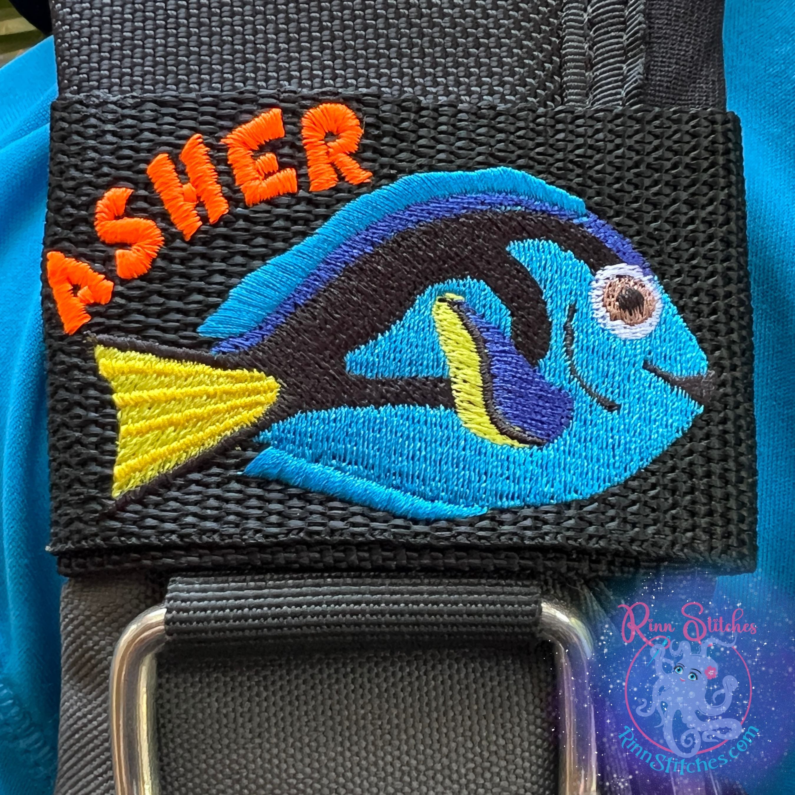 Blue Tang Tropical Fish Personalized & Customizable Scuba Diver BCD Identification Tag by Rinn Stitches on Maui, Hawaii