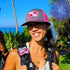 Mermaid Dive Flag - Women's Dive Day 2024 Exclusive Design Snap Back Hat Neon Pink by Rinn Stitches on Maui, Hawaii