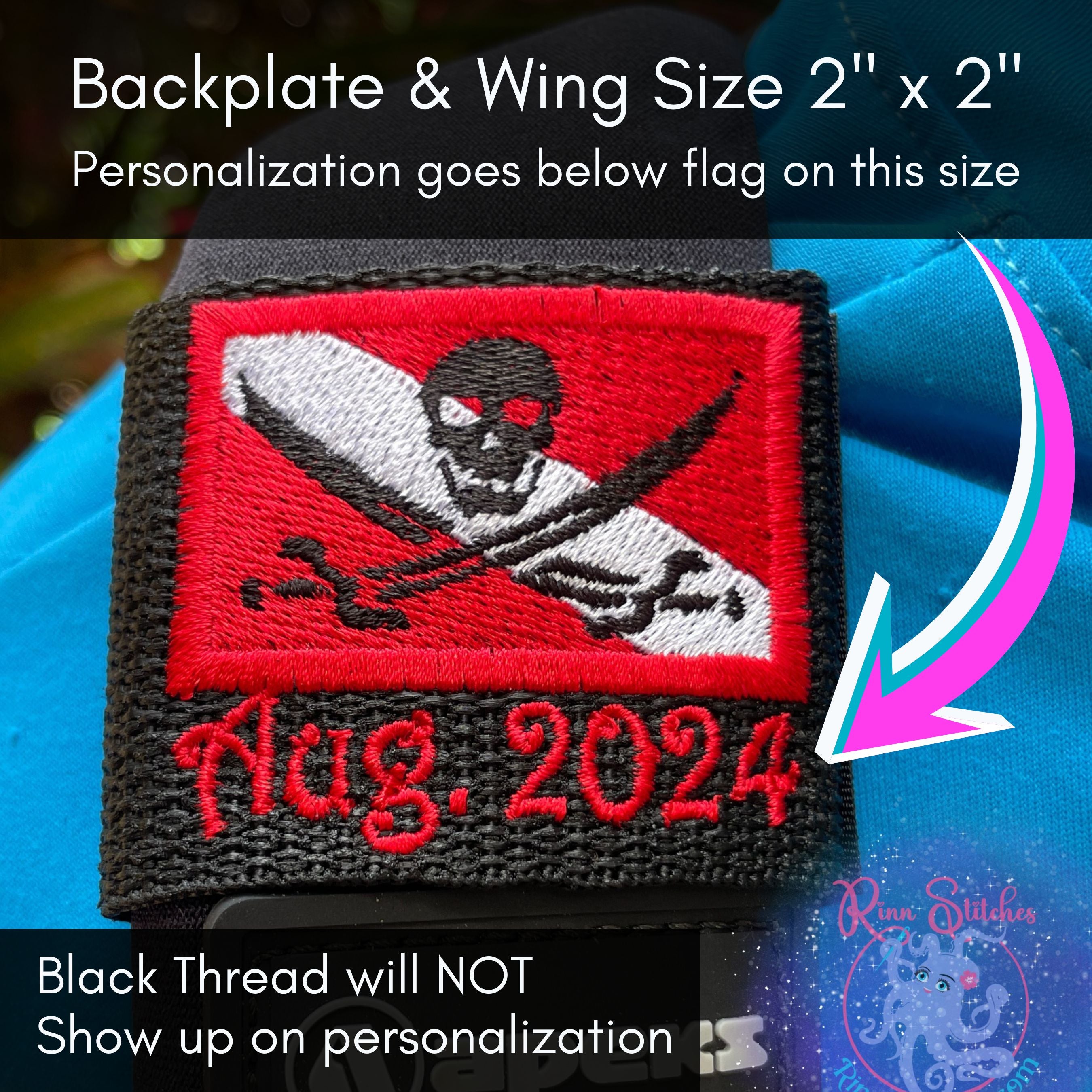 Pirate Dive Flag Personalized BCD Tag