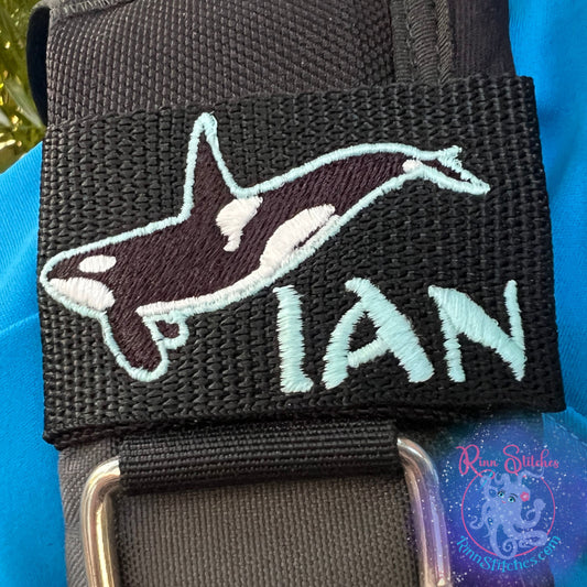 Glow in the Dark Personalized Orca BCD Tag by Rinn Stitches on Maui, Hawaii