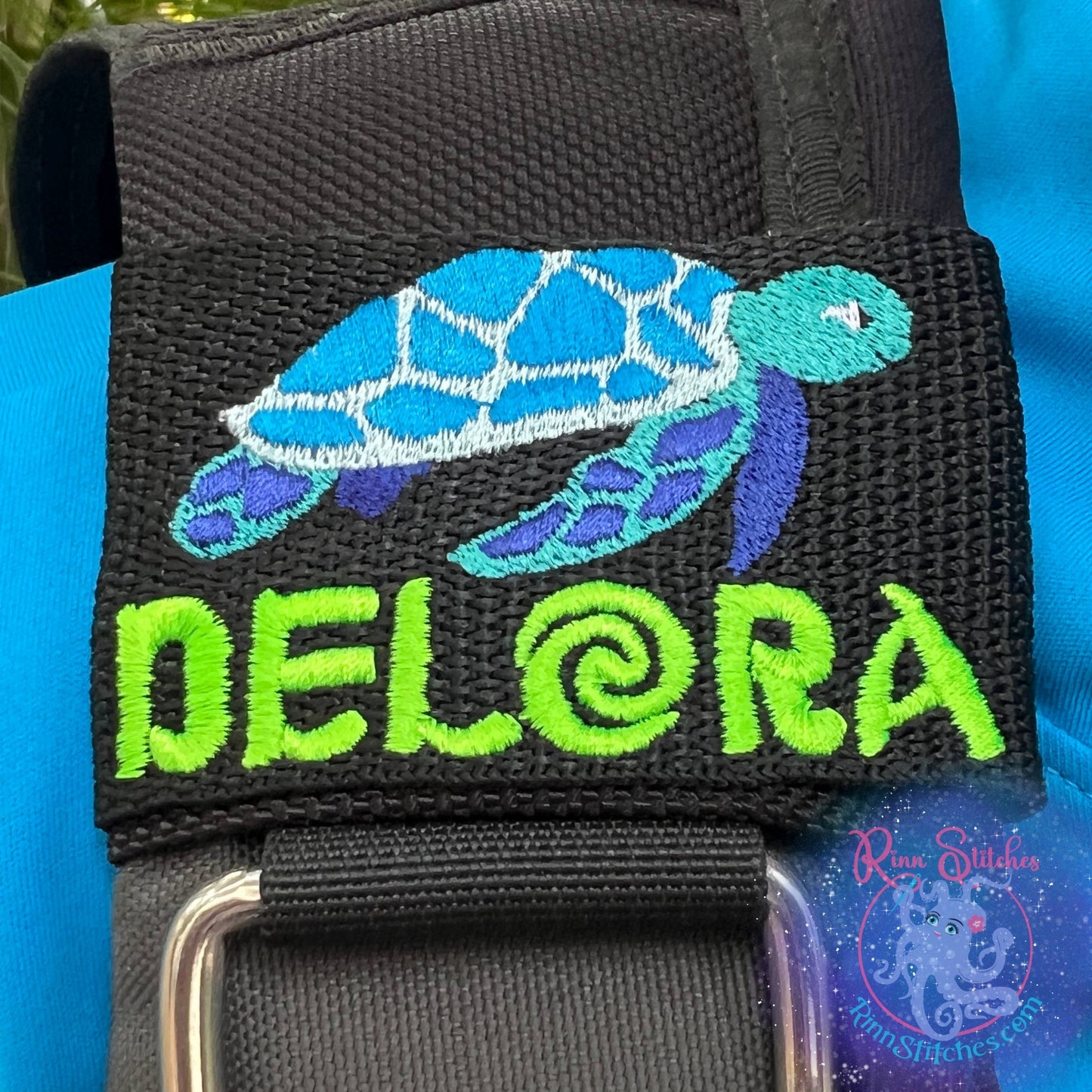 Sea Turtle Personalized BCD Tag by Rinn Stitches on Maui, Hawaii
