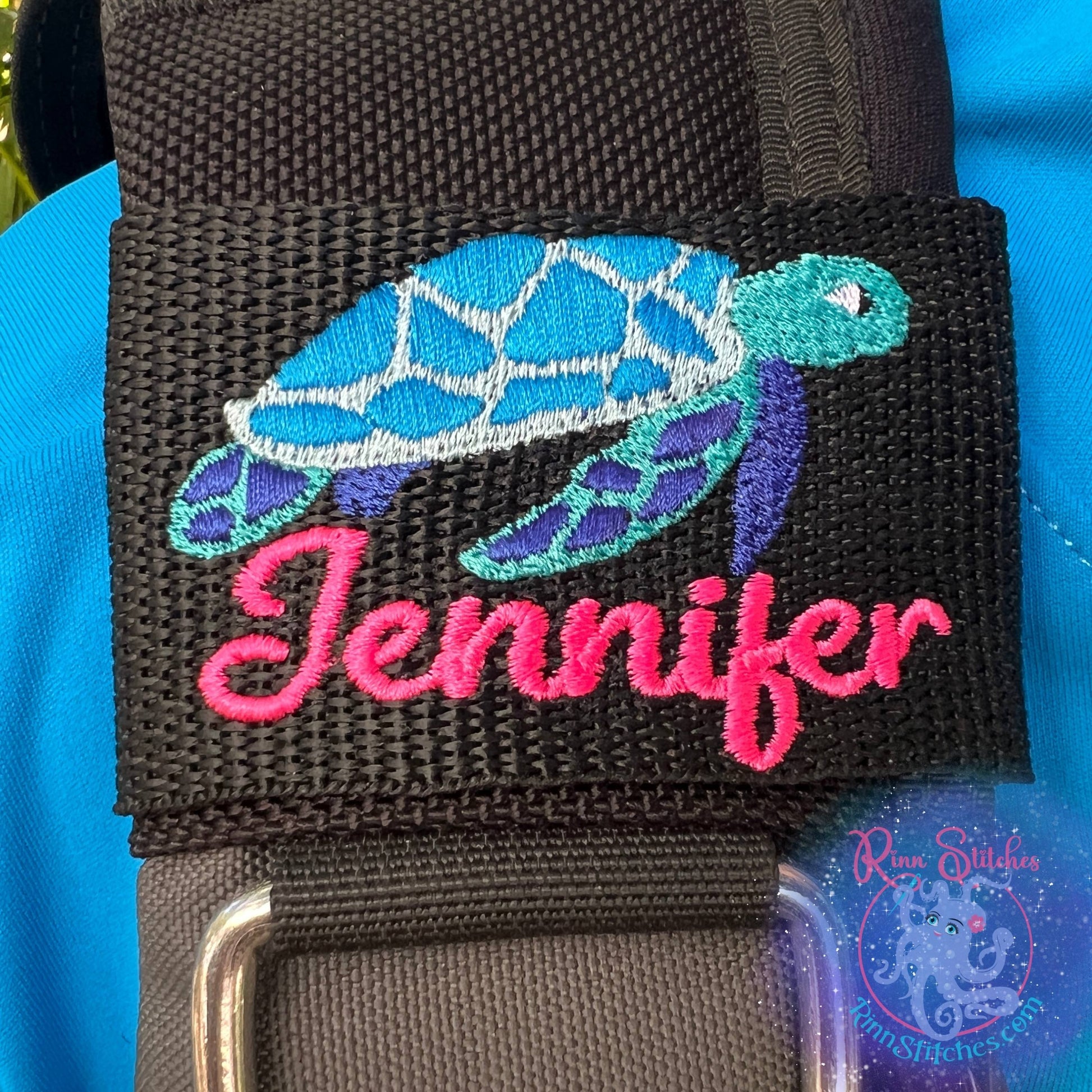 Sea Turtle Personalized BCD Tag by Rinn Stitches on Maui, Hawaii