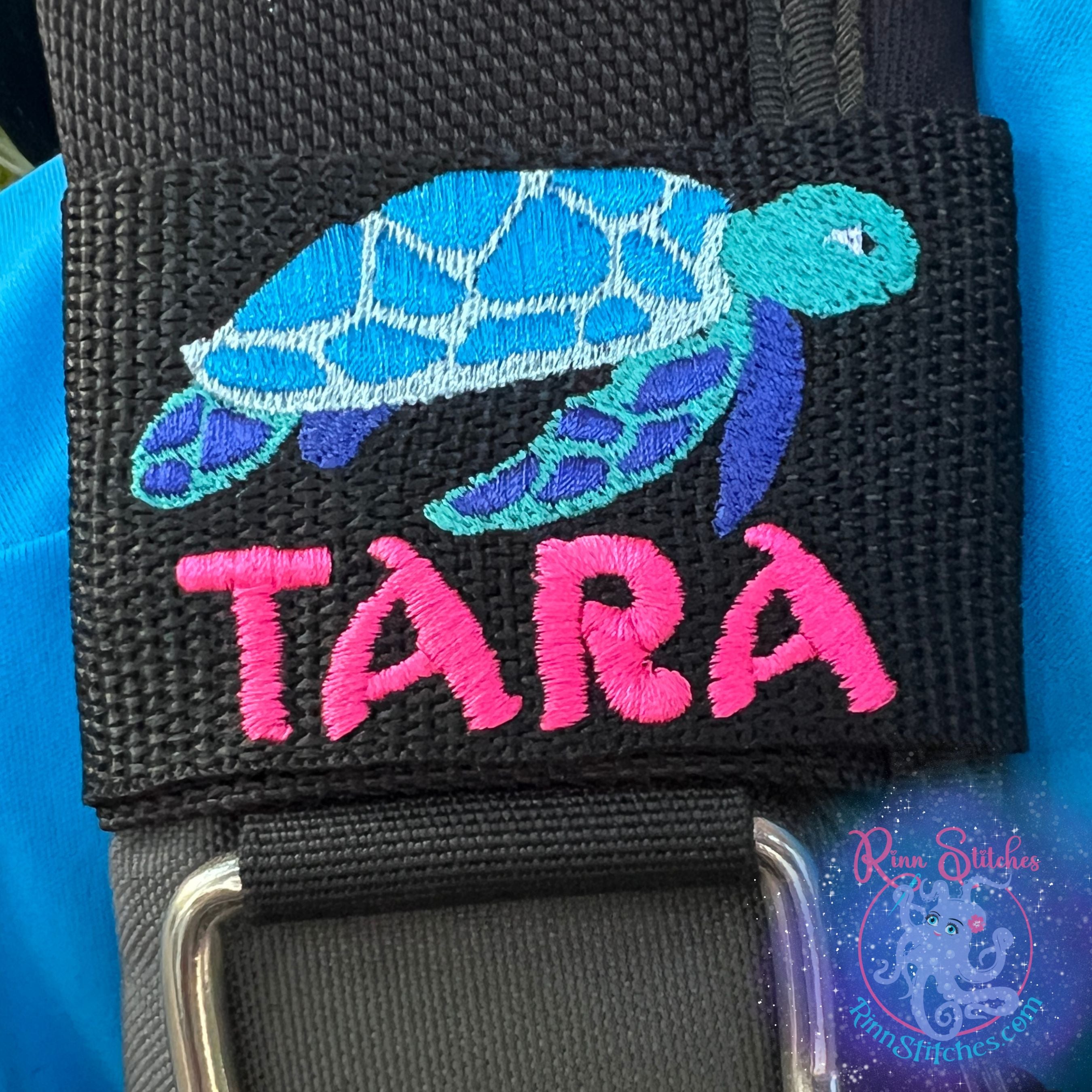 Sea Turtle Personalized BCD Tag by Rinn Stitches on Maui, Hawaii