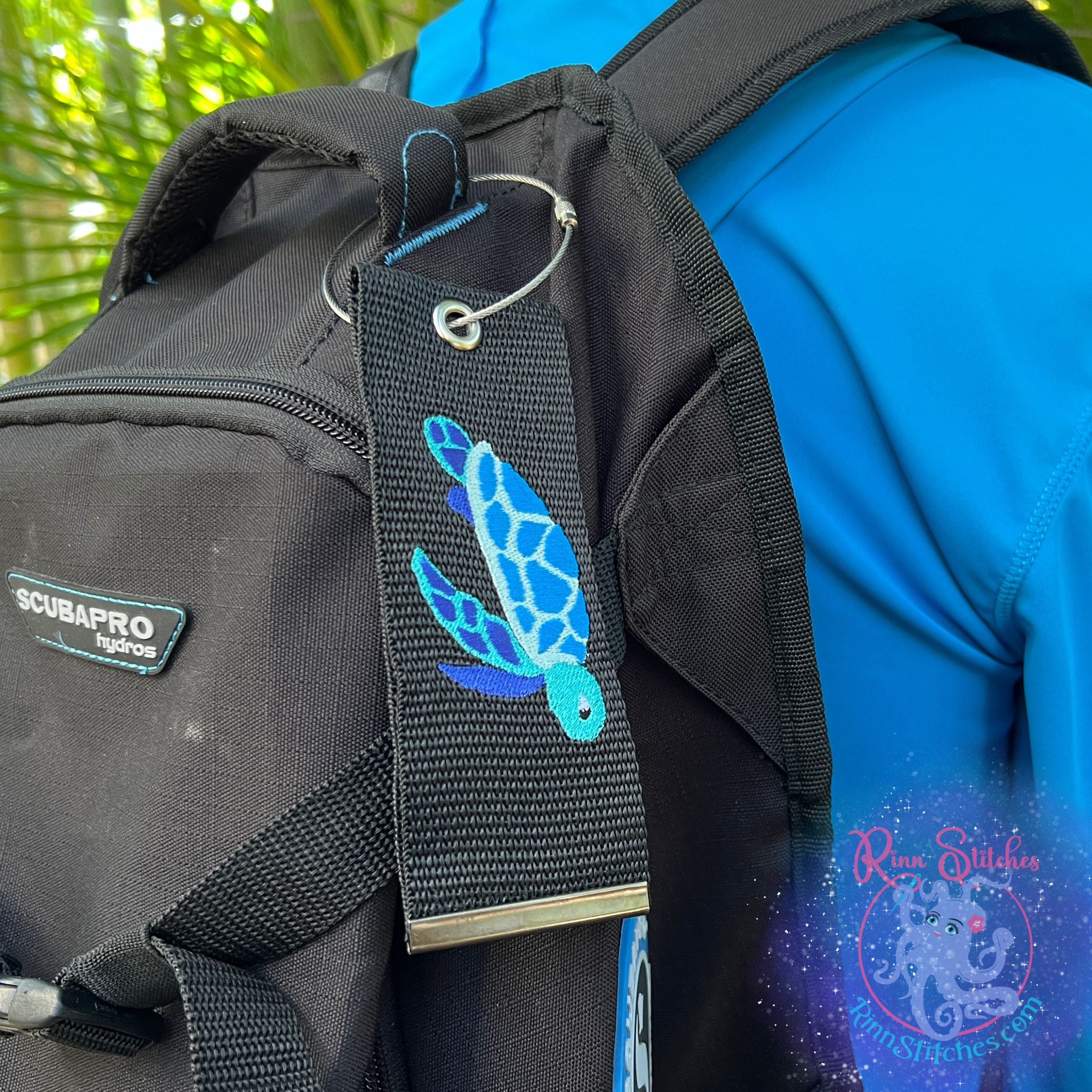 Sea Turtle (Hawaiian Honu) Luggage Tag, Personalized Embroidered Bag Tag for all your Travel needs