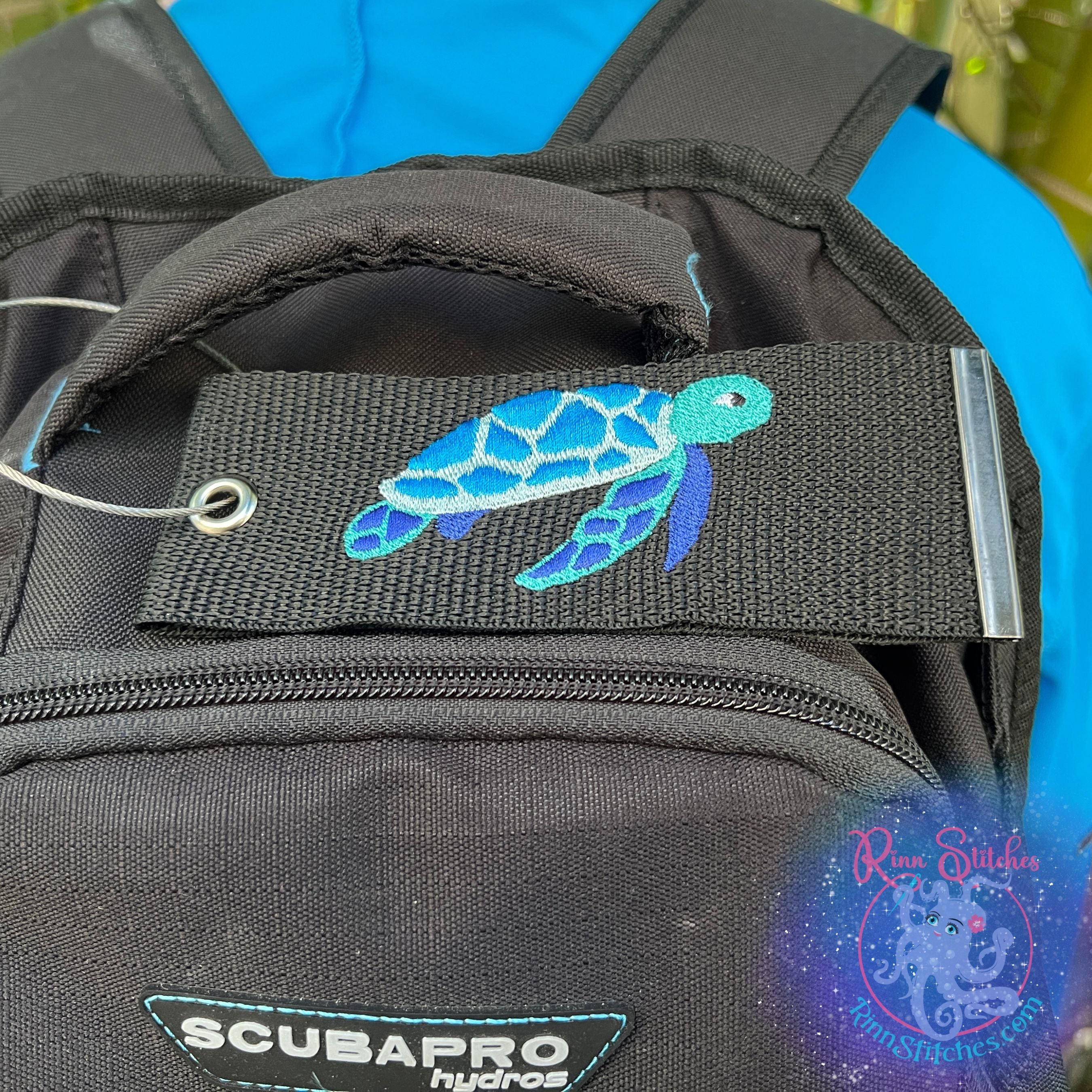 Sea Turtle (Hawaiian Honu) Luggage Tag, Personalized Embroidered Bag Tag for all your Travel needs