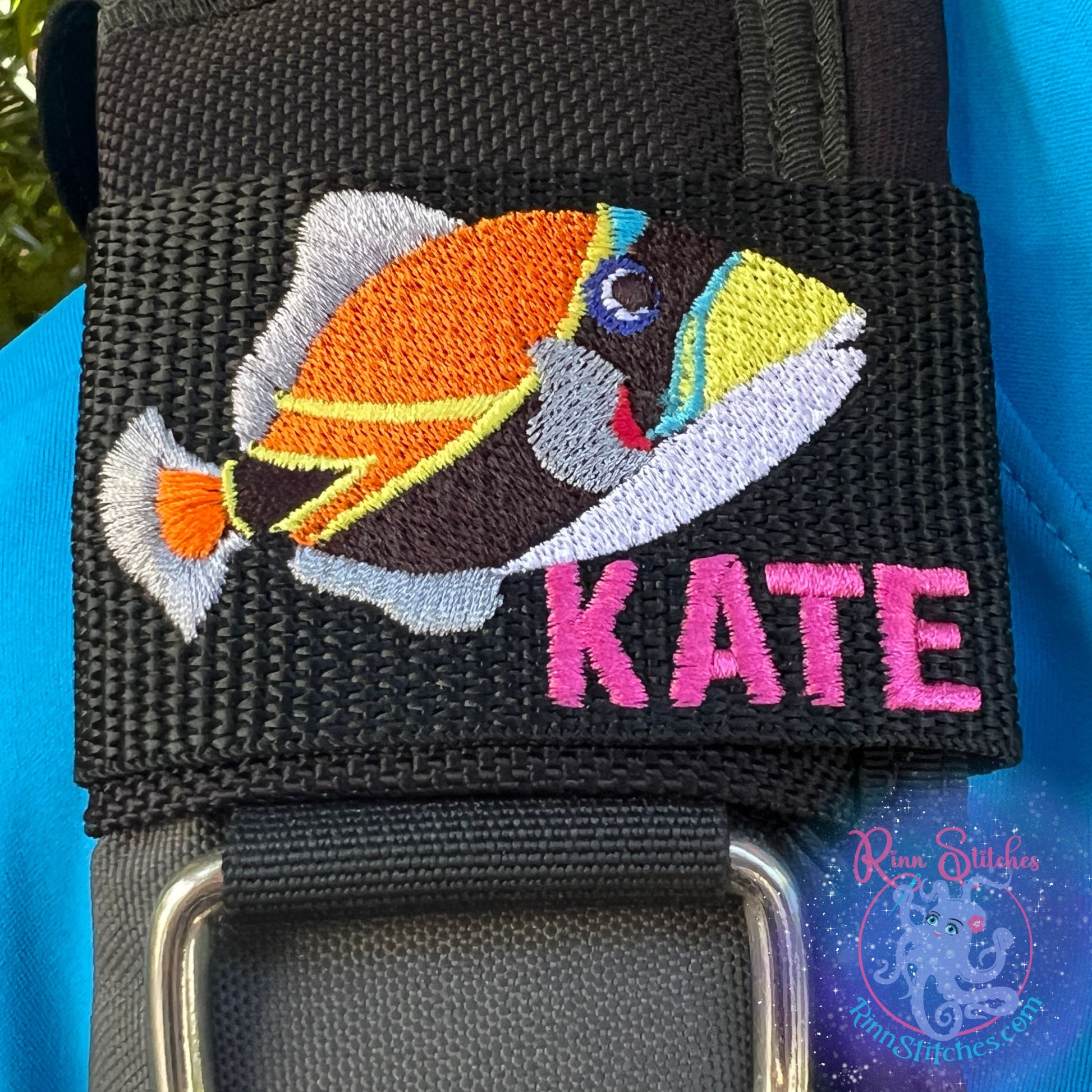 Humuhumunukunukuapua'a Personalized BCD Tag Hawaiian State Fish - Trigger Fish - Reef Fish - By Rinn Stitches on Maui, Hawaii