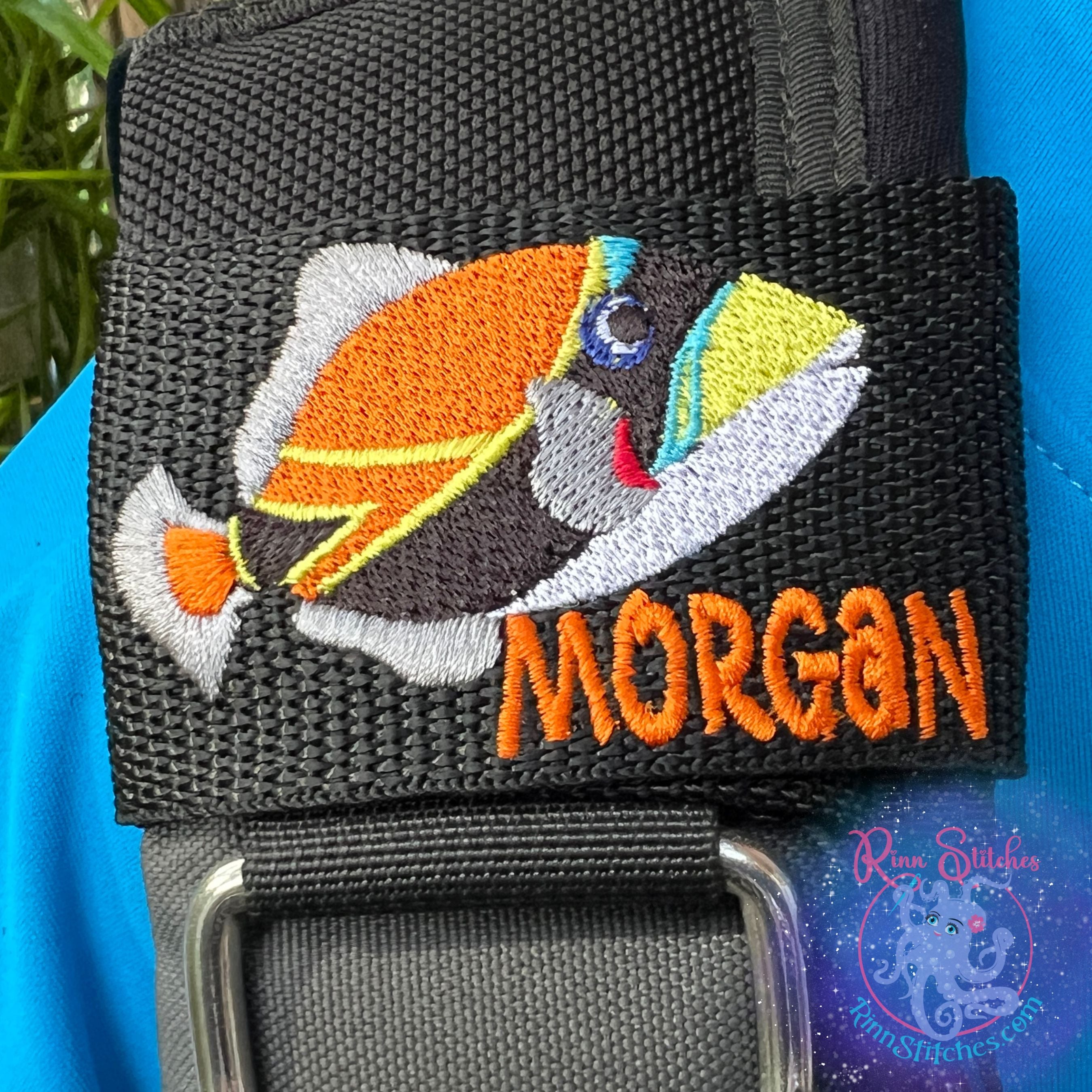 Humuhumunukunukuapua'a Personalized BCD Tag Hawaiian State Fish - Trigger Fish - Reef Fish - By Rinn Stitches on Maui, Hawaii