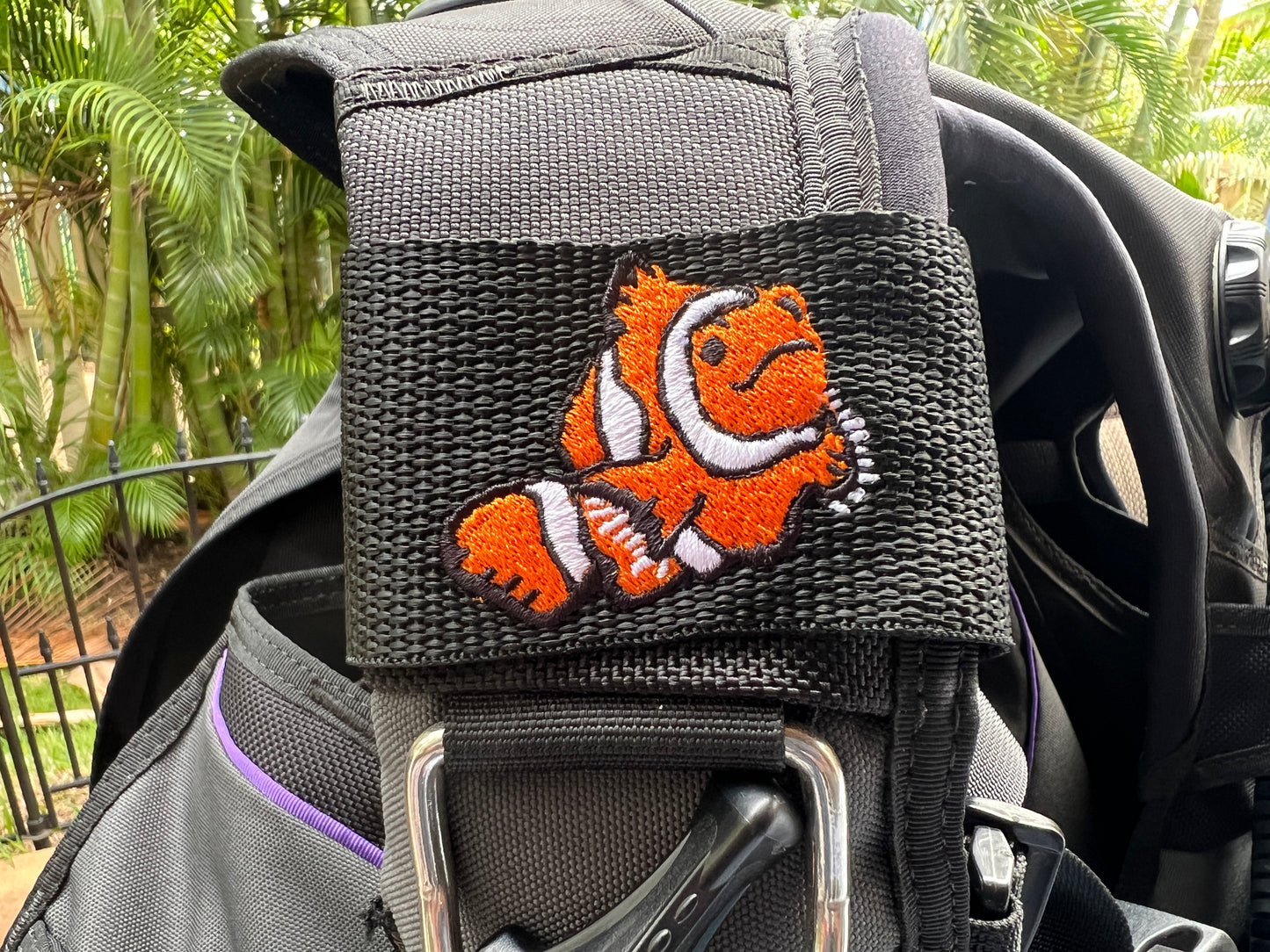 Clown Fish | Scuba Diver BCD Identification Tag | Made on Maui | Scuba Diver Gift | Embroidered Tag