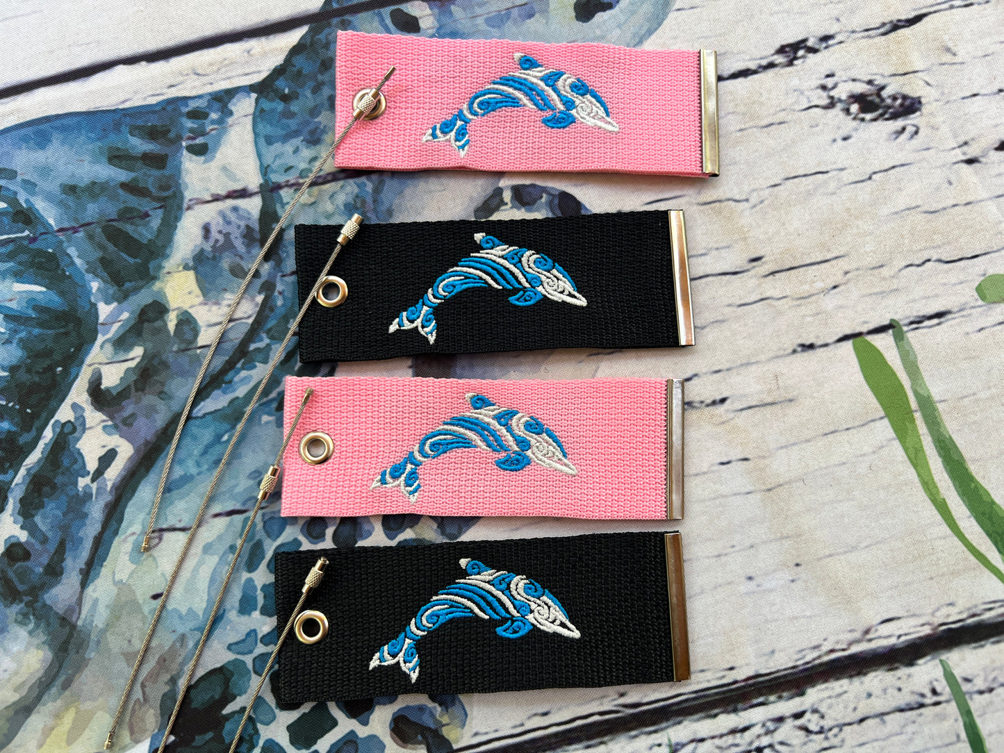 Dolphin Luggage Tag, Personalized Embroidered Bag Tag for all your Travel needs
