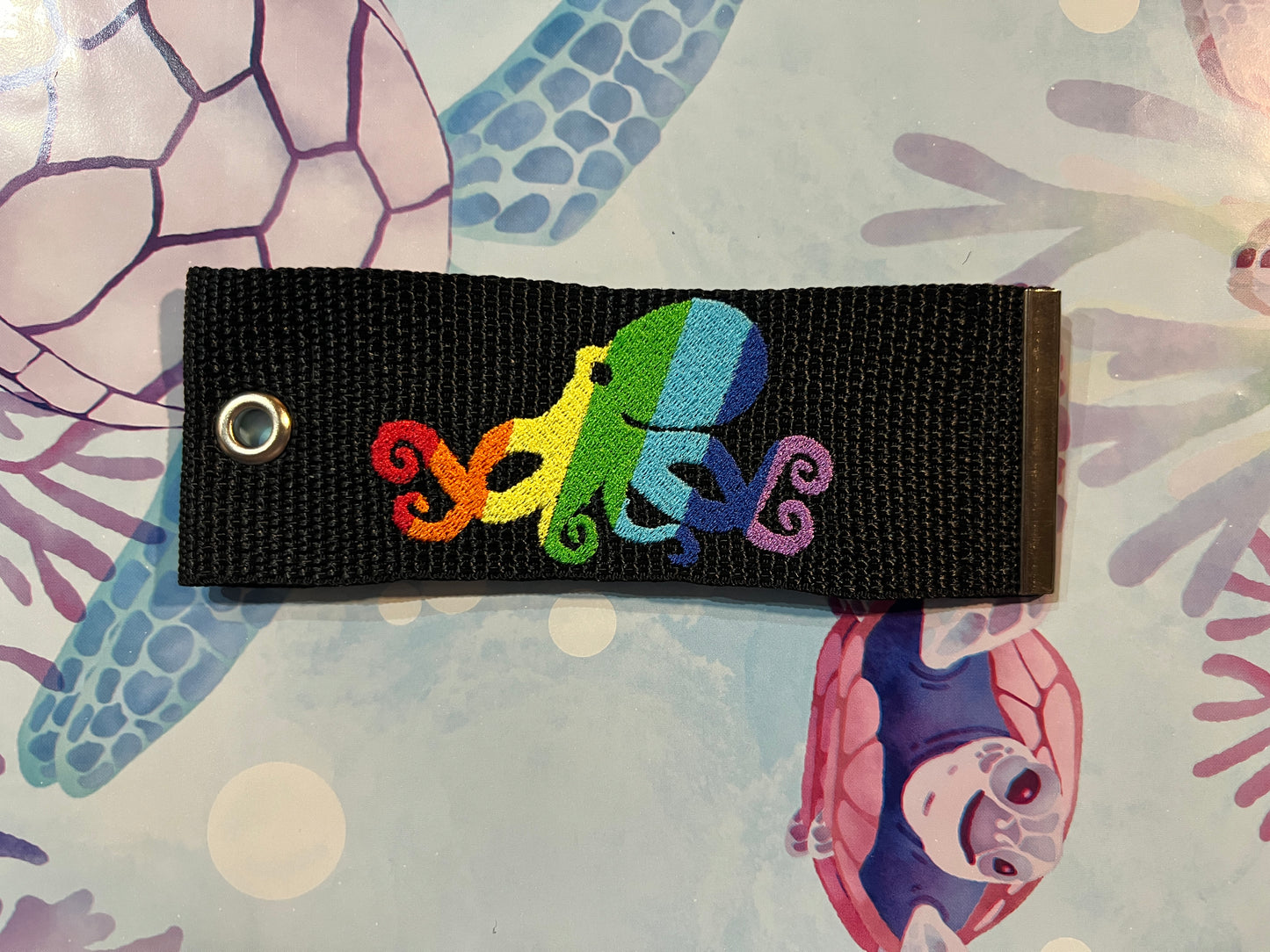 Rainbow Octopus Luggage Tag, Personalized Embroidered Bag Tag for all your Travel needs