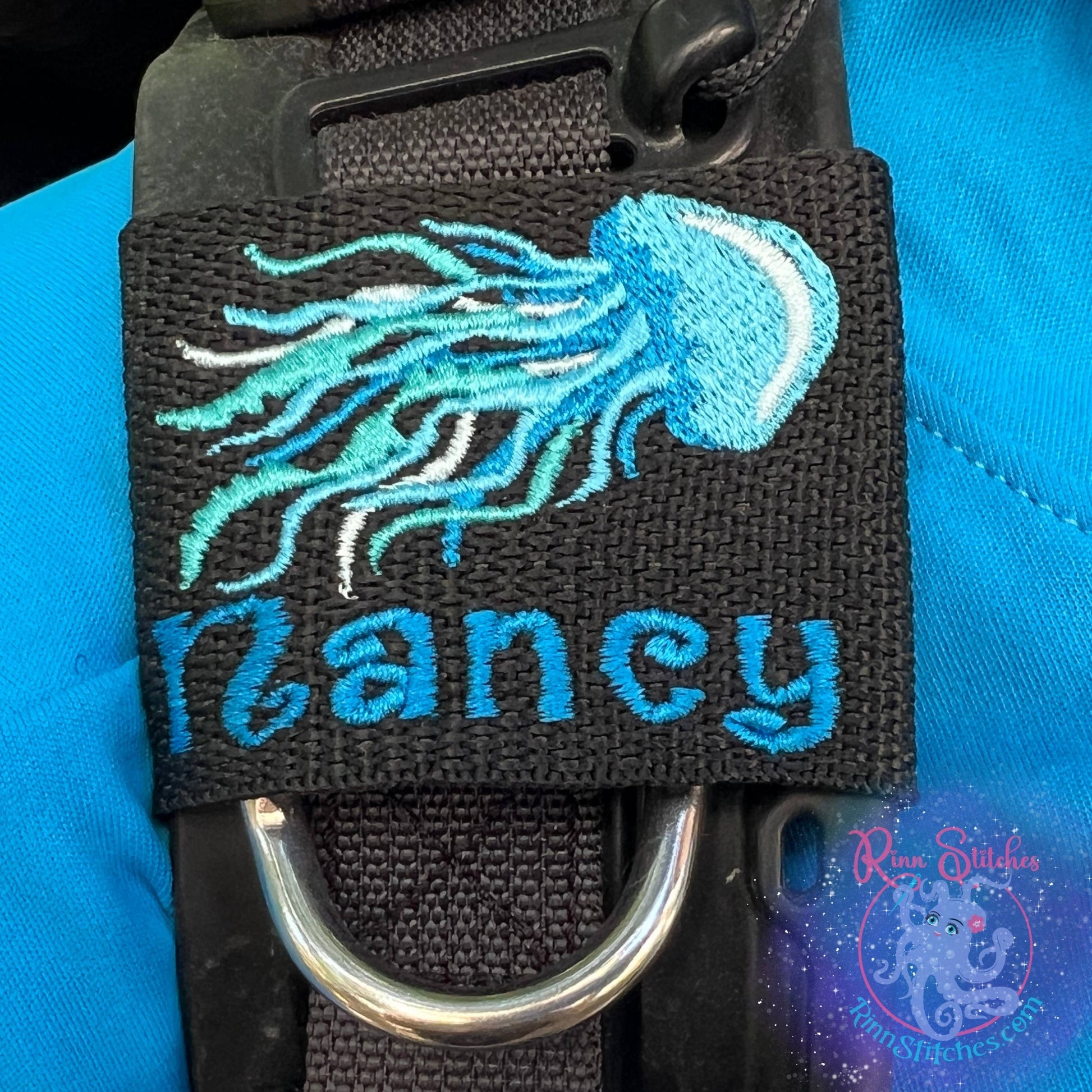 Jellyfish Personalized BCD Tag By Rinn Stitches on Maui, Hawaii