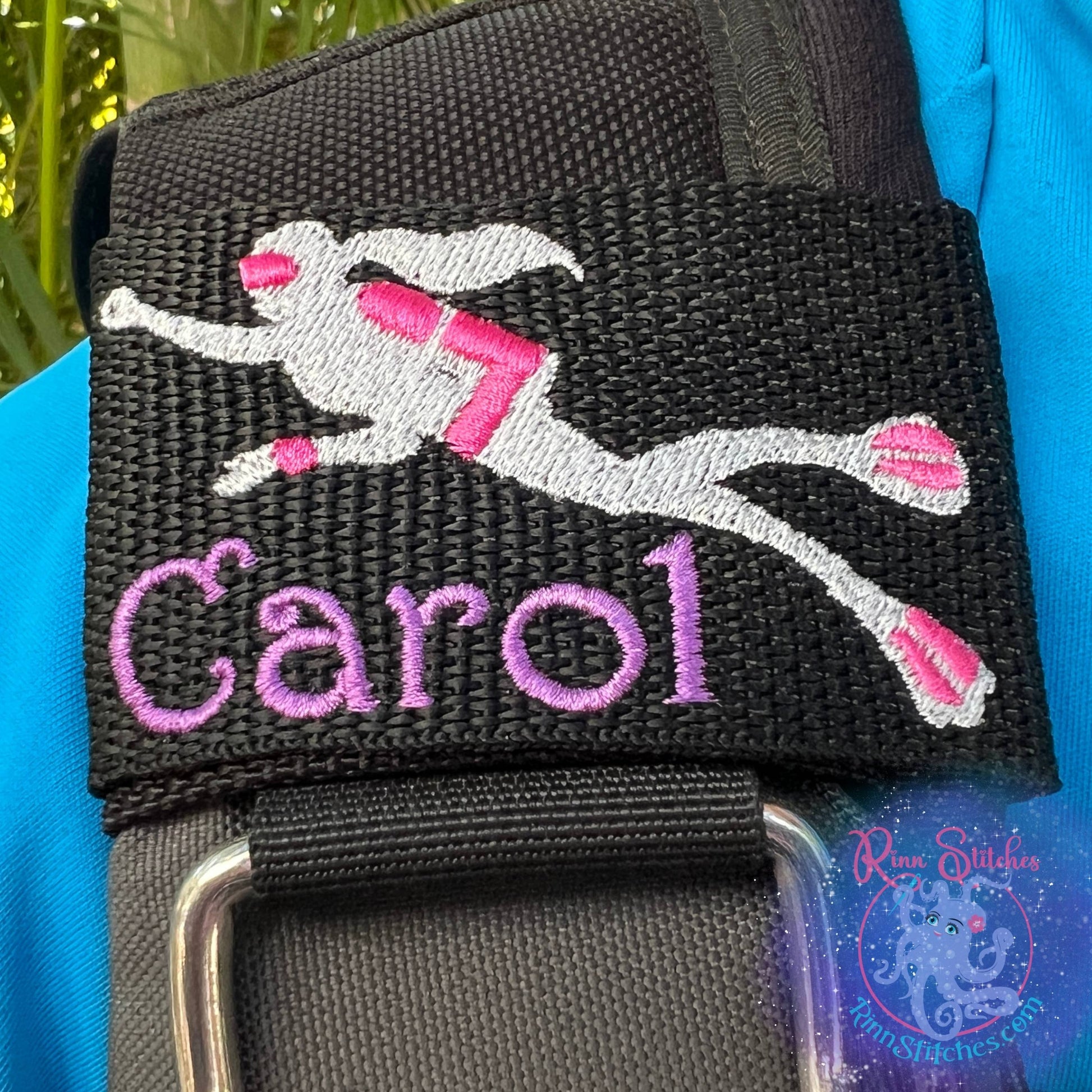 Lady Diver Personalized BCD Tag by Rinn Stitches on Maui, Hawaii