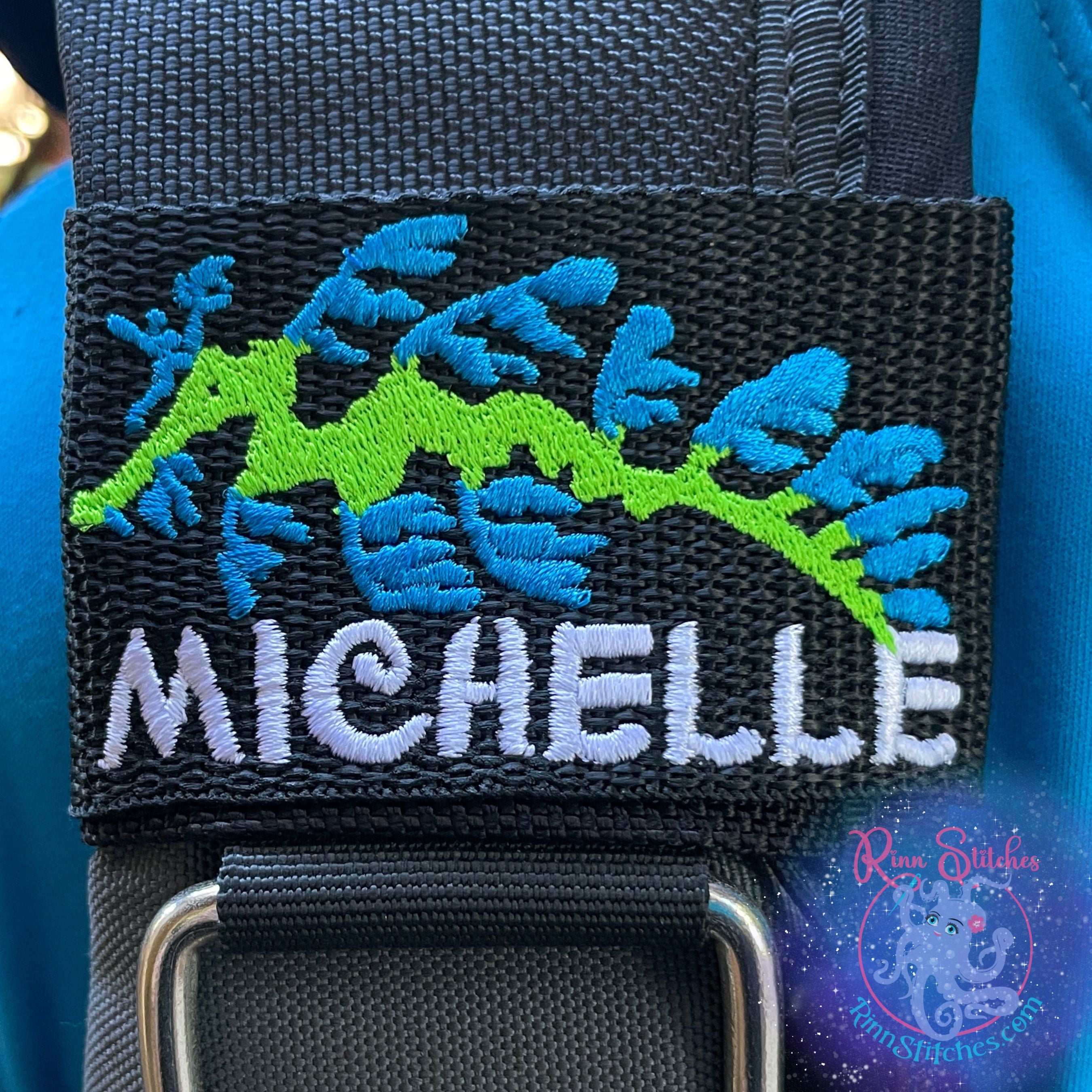 Leafy Sea Dragon | Personalized & Customizable Scuba Diver BCD Identification Tag | Scuba Diver Gift | Made on Maui | Rinn Stitches Creative & Unique Embroidery