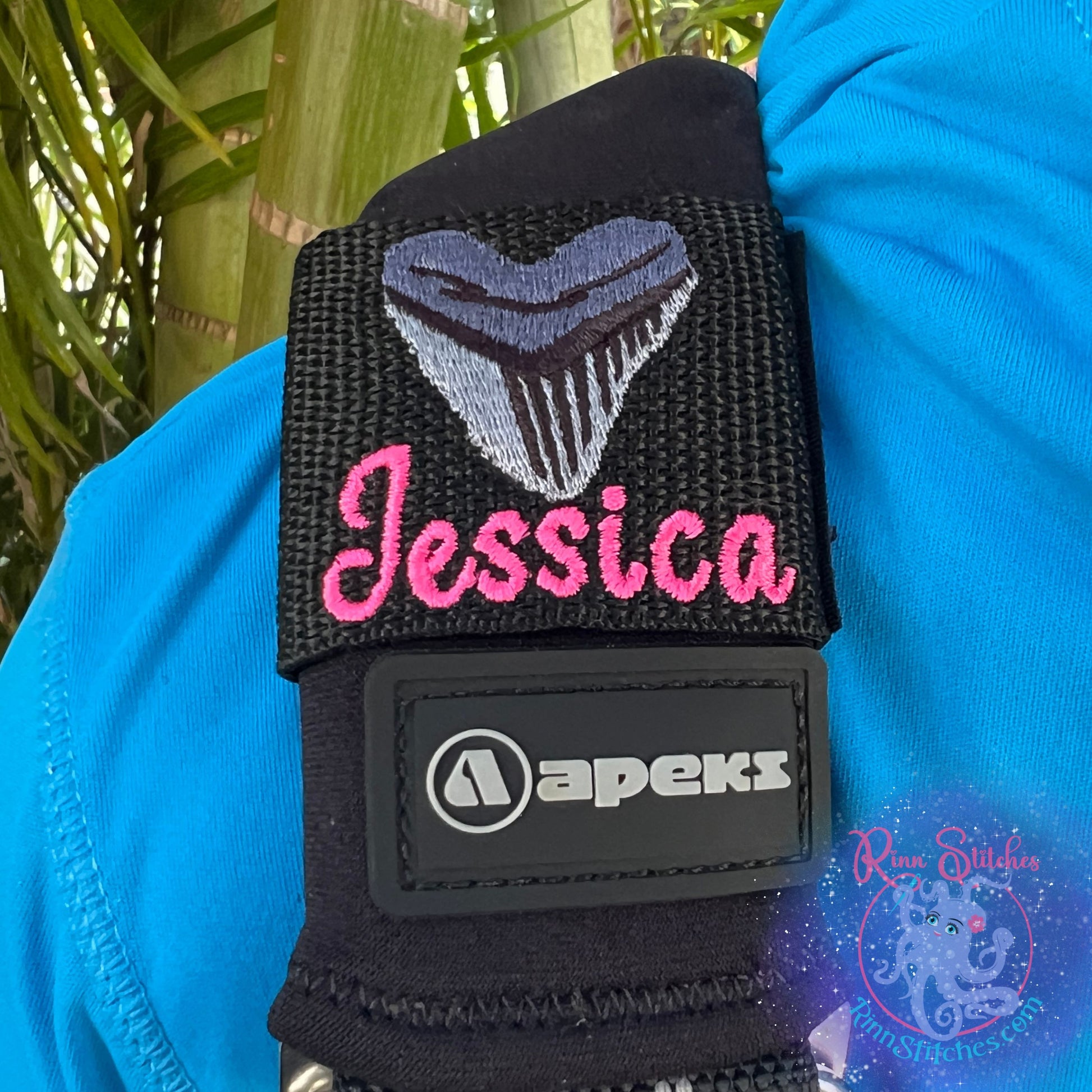Megalodon Shark Tooth Personalized & Customizable Scuba Diver BCD Identification Tag By Rinn Stitches on Maui, Hawaii