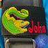 Green Moray Eel Embroidered BCD Tag for Scuba Divers by Rinn Stitches on Maui, Hawaii - Made in the USA