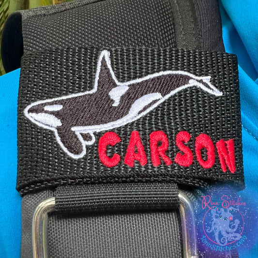 Personalized Orca BCD Tag by Rinn Stitches on Maui, Hawaii