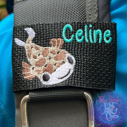 Puffer Fish Personalized & Customizable Scuba Diver BCD Identification Tag | Scuba Diver Gift | Made on Maui | Pufferfish Porcupinefish By Rinn Stitches on Maui, Hawaii