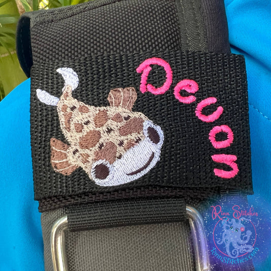 Puffer Fish Personalized & Customizable Scuba Diver BCD Identification Tag | Scuba Diver Gift | Made on Maui | Pufferfish Porcupinefish By Rinn Stitches on Maui, Hawaii