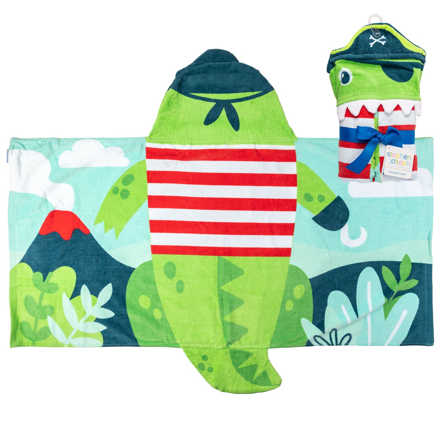 Dino Pirate Hooded Towel with Personalization