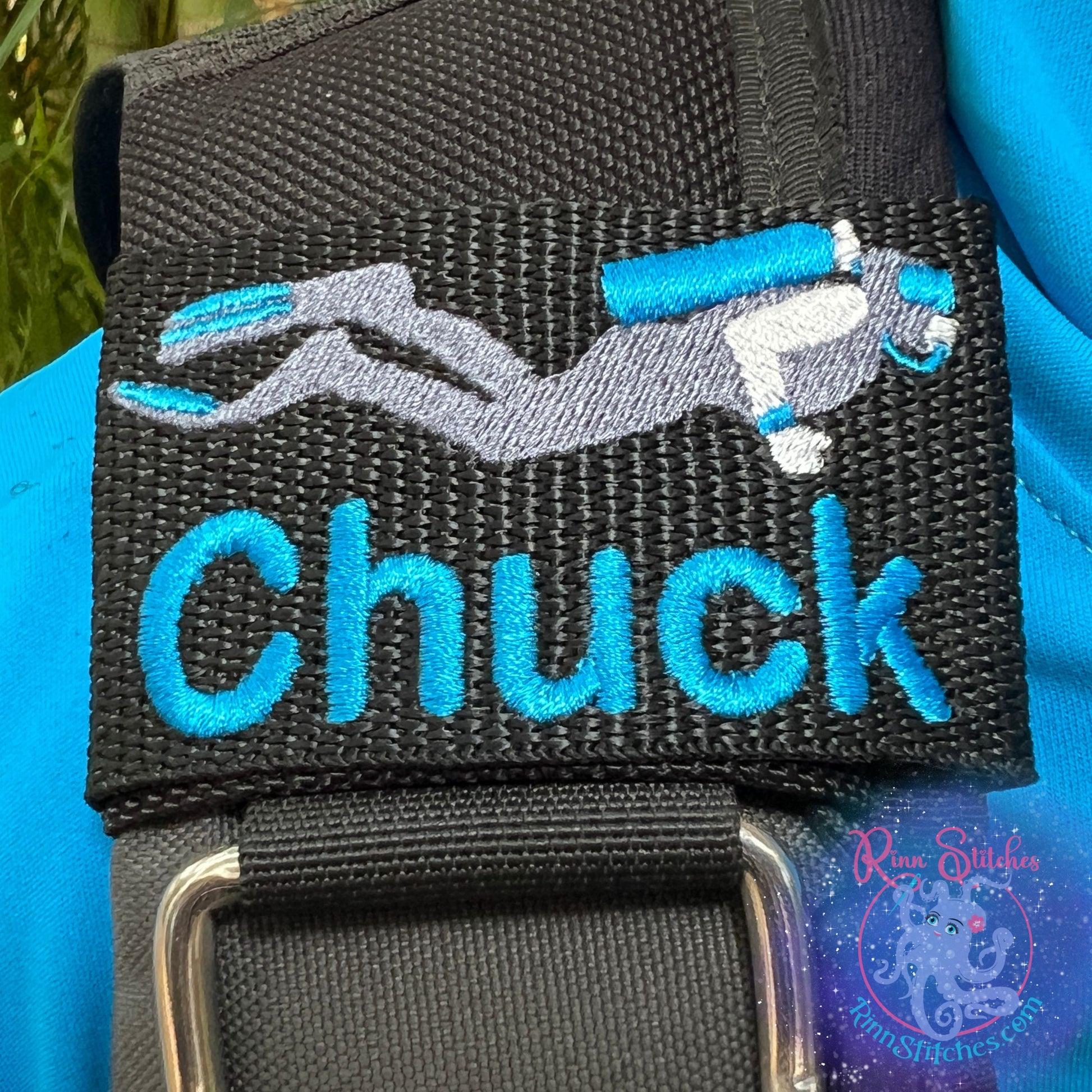 Scuba Diver Personalized BCD Tag - Scuba Dude - Scuba Chick - By Rinn Stitches on Maui, Hawaii
