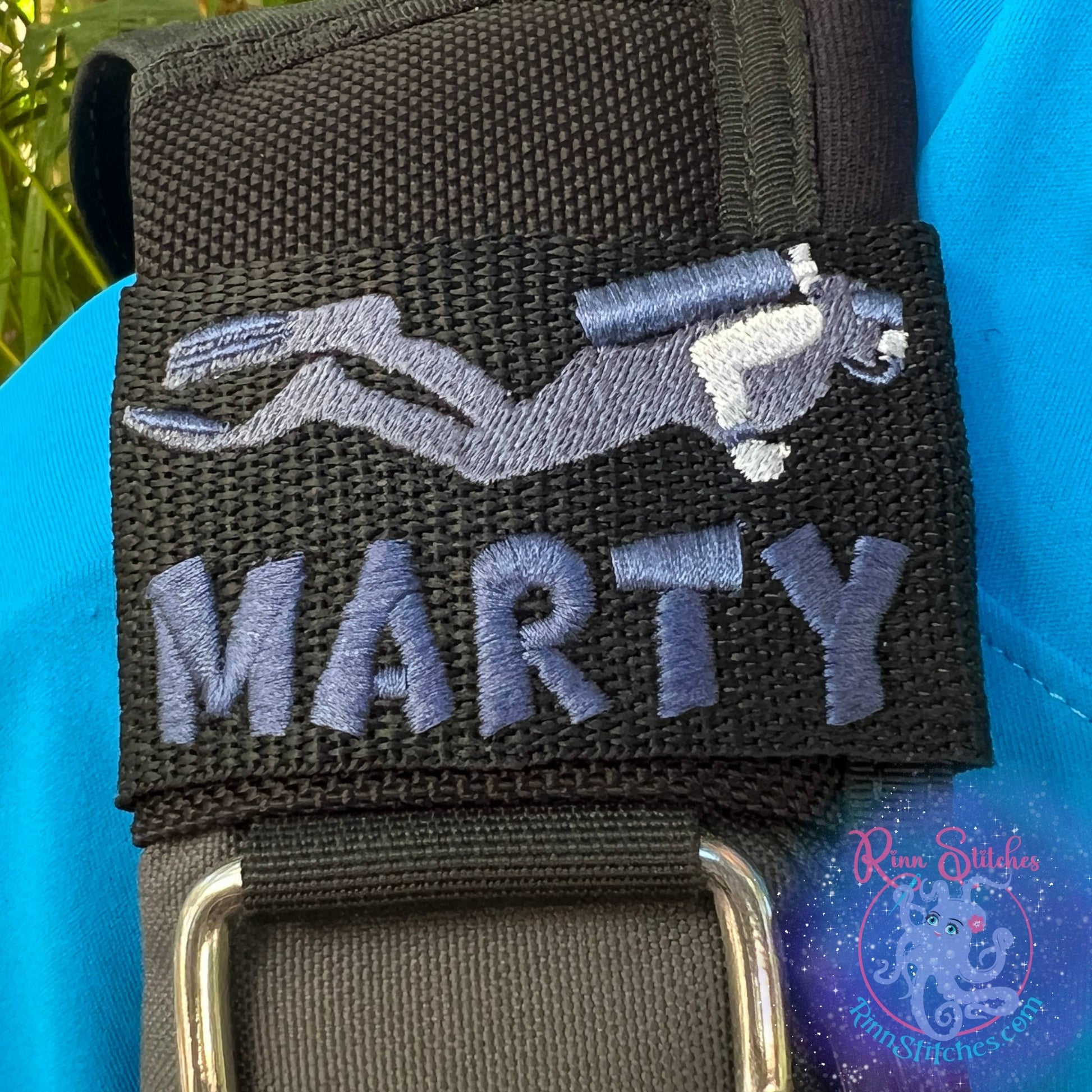 Scuba Diver Personalized BCD Tag - Scuba Dude - Scuba Chick - By Rinn Stitches on Maui, Hawaii
