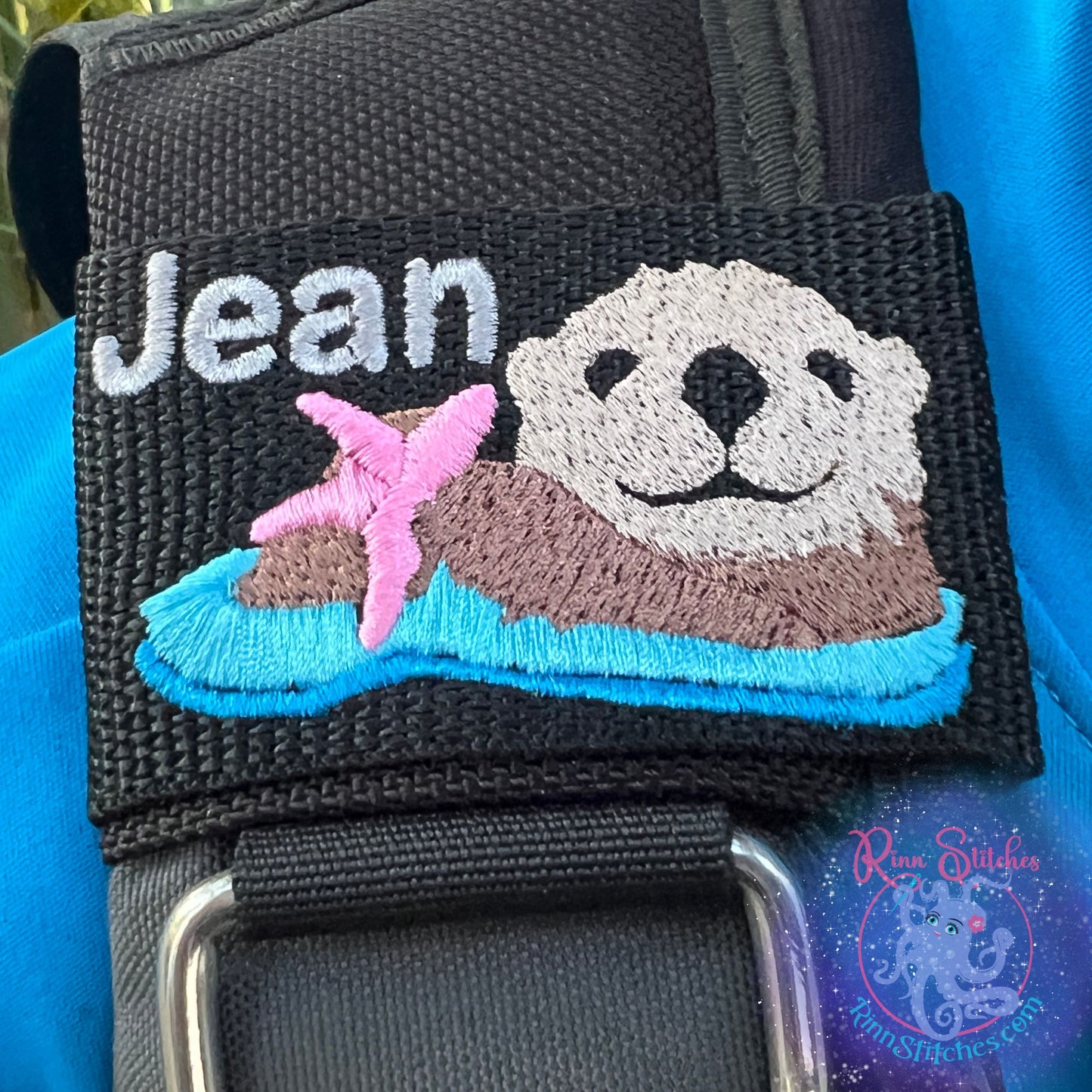 Sea Otter Personalized BCD Tag by Rinn Stitches on Maui, Hawaii