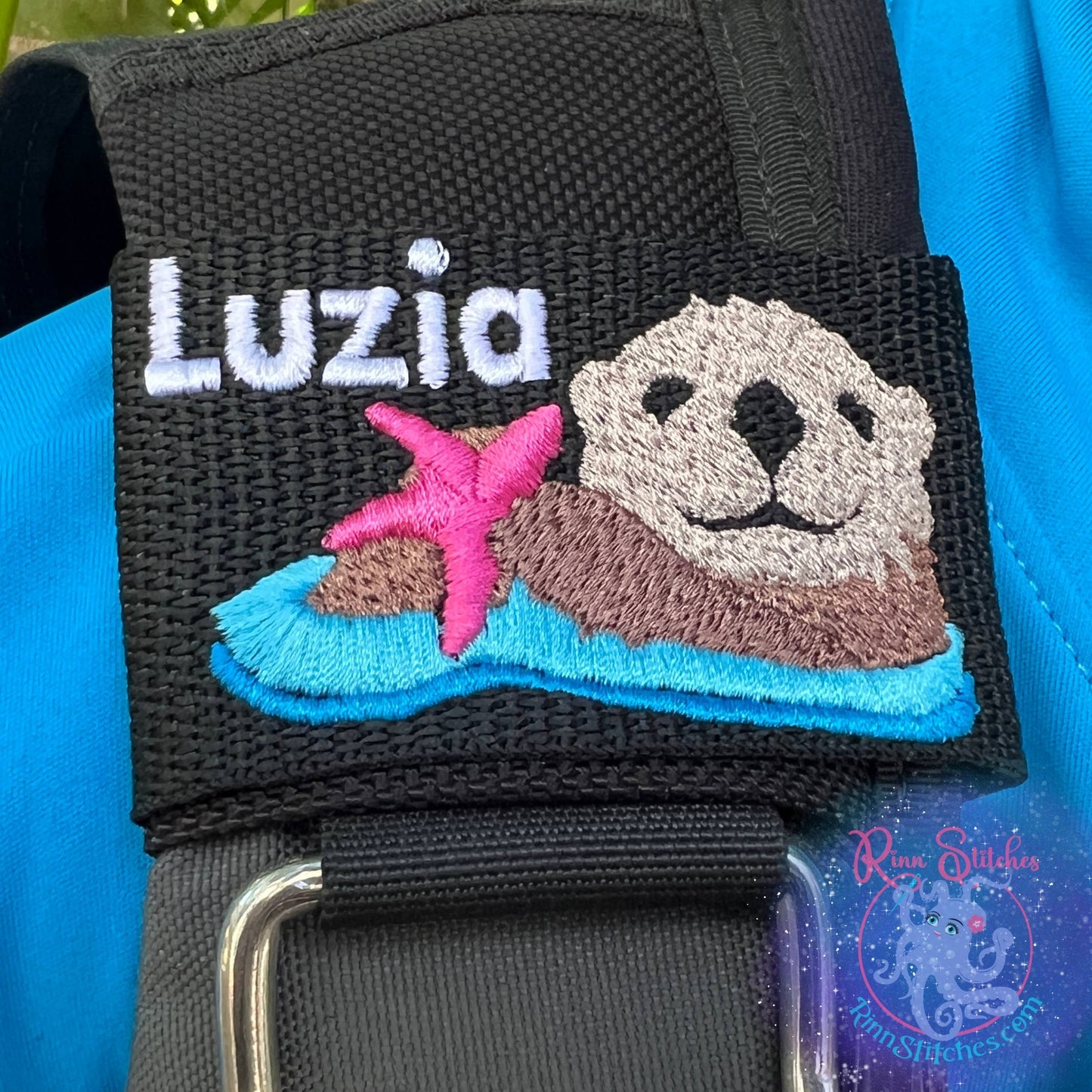 Sea Otter Personalized BCD Tag by Rinn Stitches on Maui, Hawaii