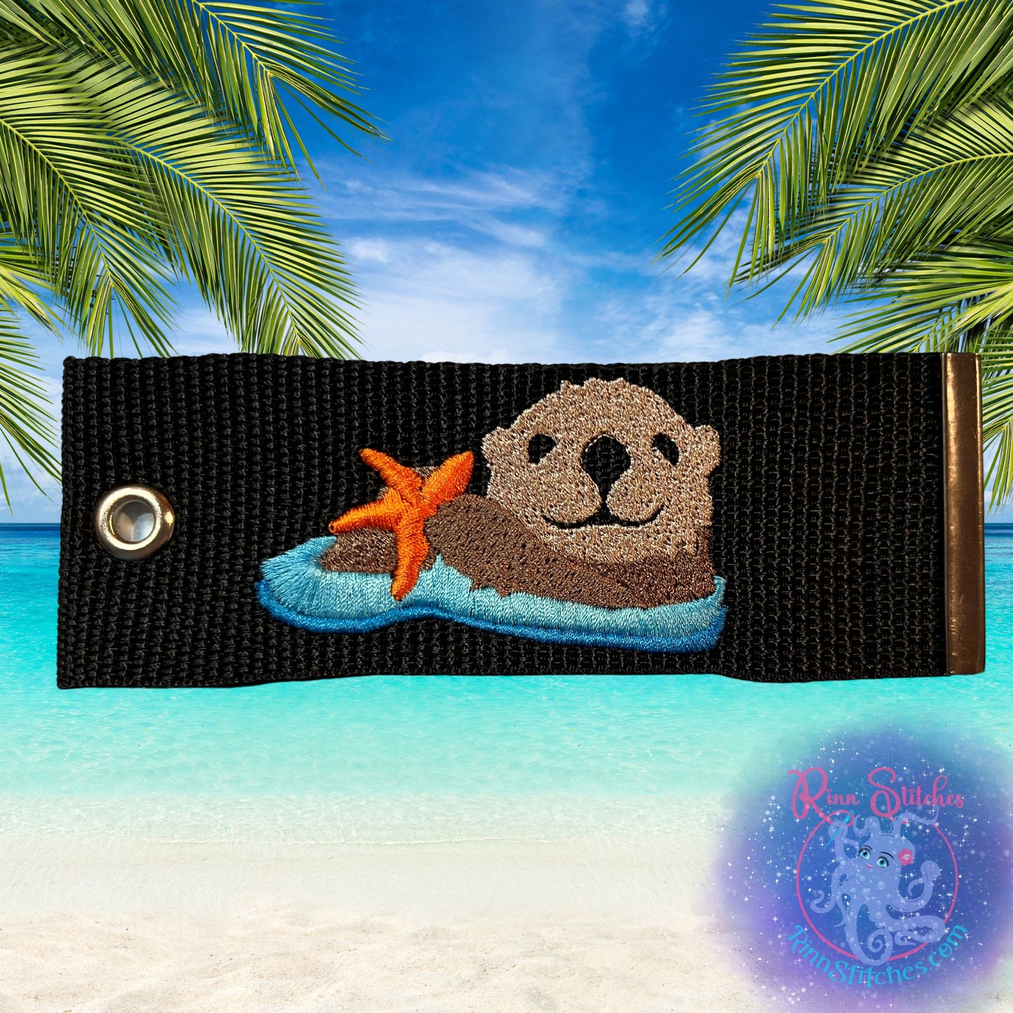 Sea Otter Luggage Tag, Personalized Embroidered Bag Tag for all your Travel needs